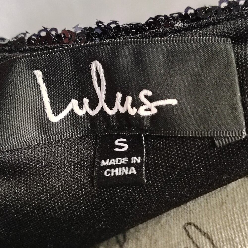 Lulus Black Sequin Mini Dress Tank Dress Small LBD Party Cocktail Shimmer Fairy