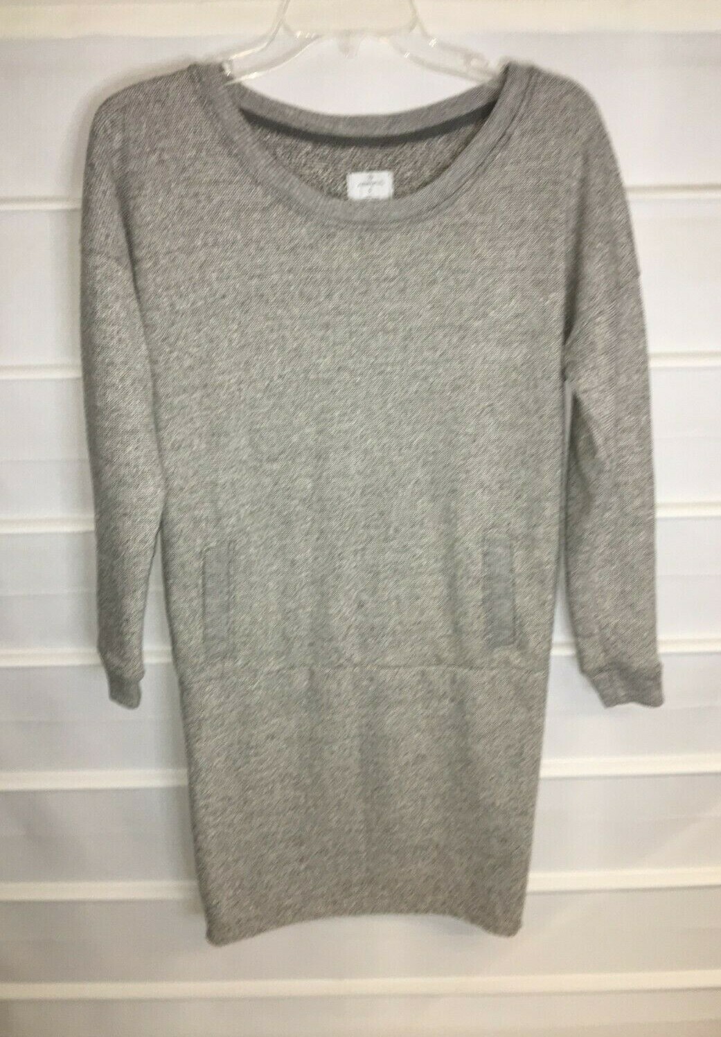 Alternative Gray Tweed Polyester Cotton Blend Dress 3/4 Sleeves Small EC!