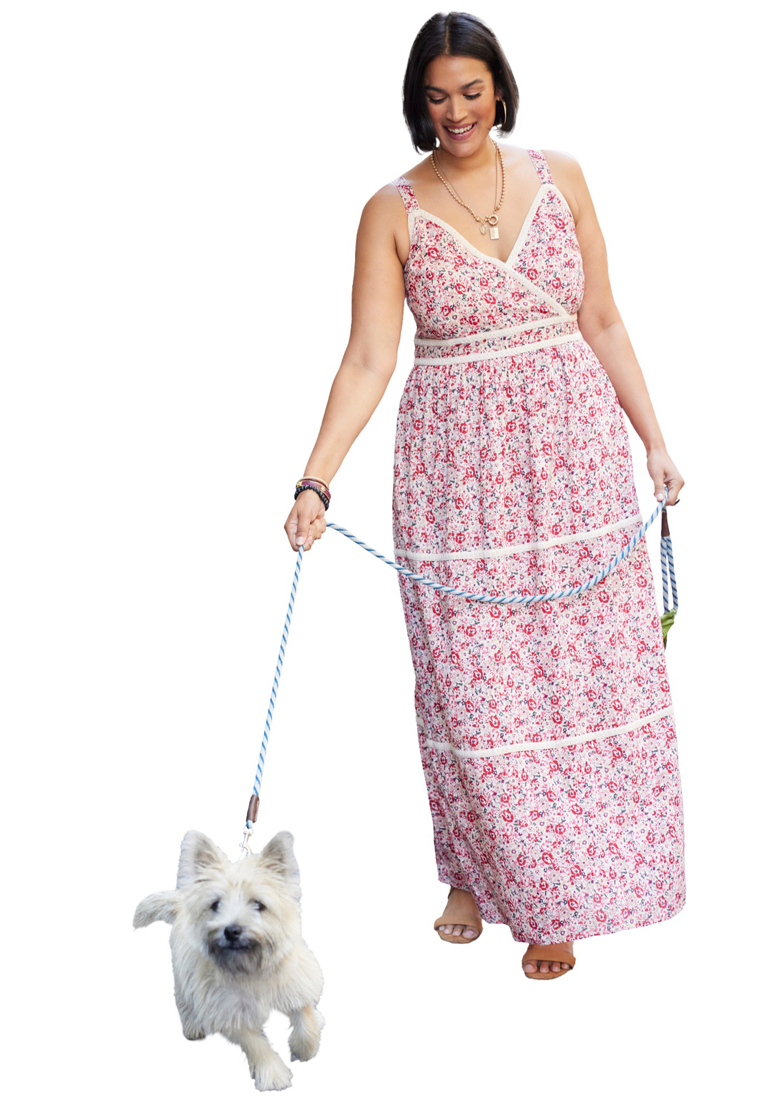 Soft Focus Women’s Plus Size Floral Print Maxi Dress
