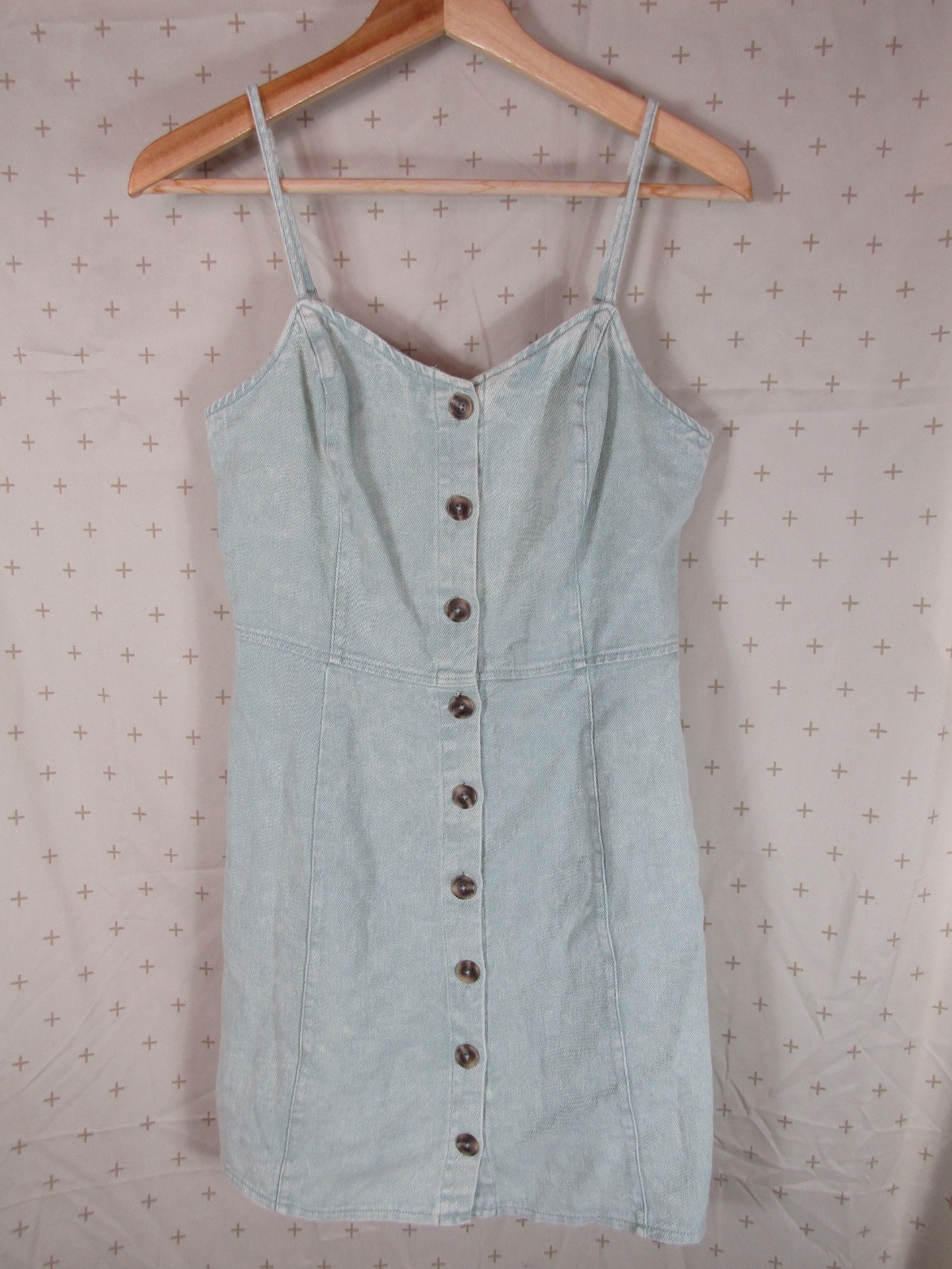 NWT She + Sky Vintage 90s Denim-Style Button Front Mini Dress Women’s Size M