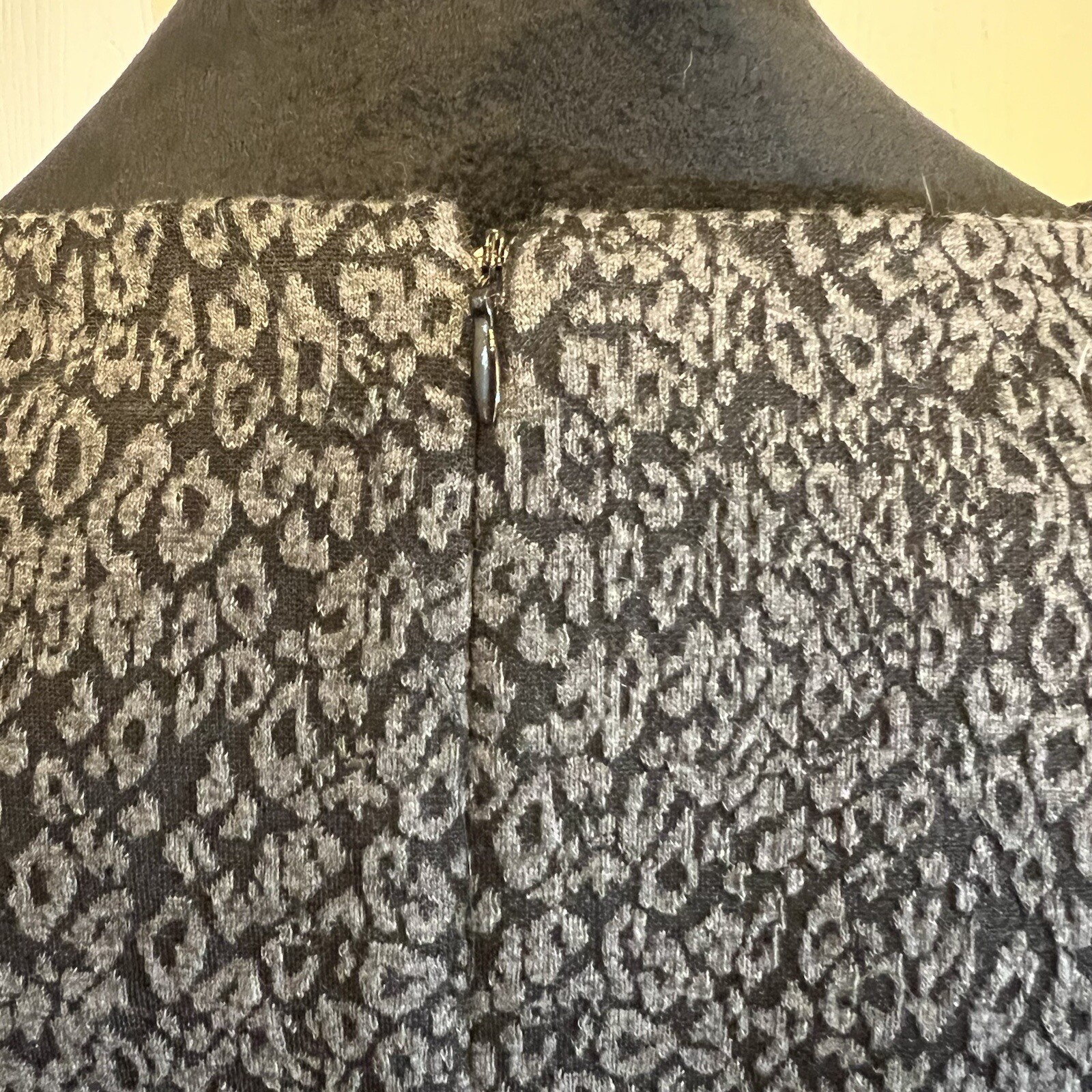 Elementz Dress Petite Small Zip Leopard Cheetah Black Gray Sleeveless