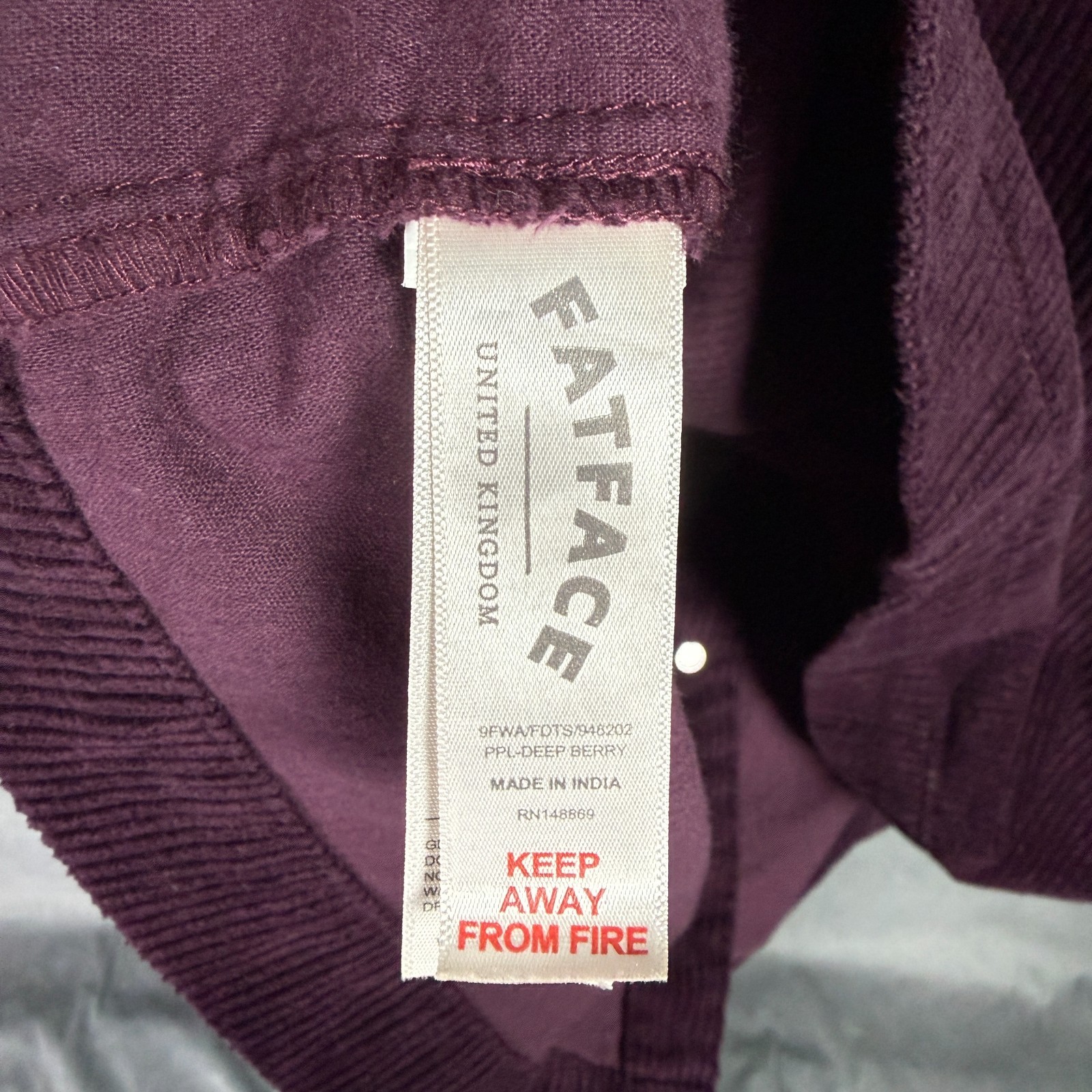 Fat Face US 12 UK 16 Purple Pinafore Dungaree Mini Dress Corduroy Button Pockets