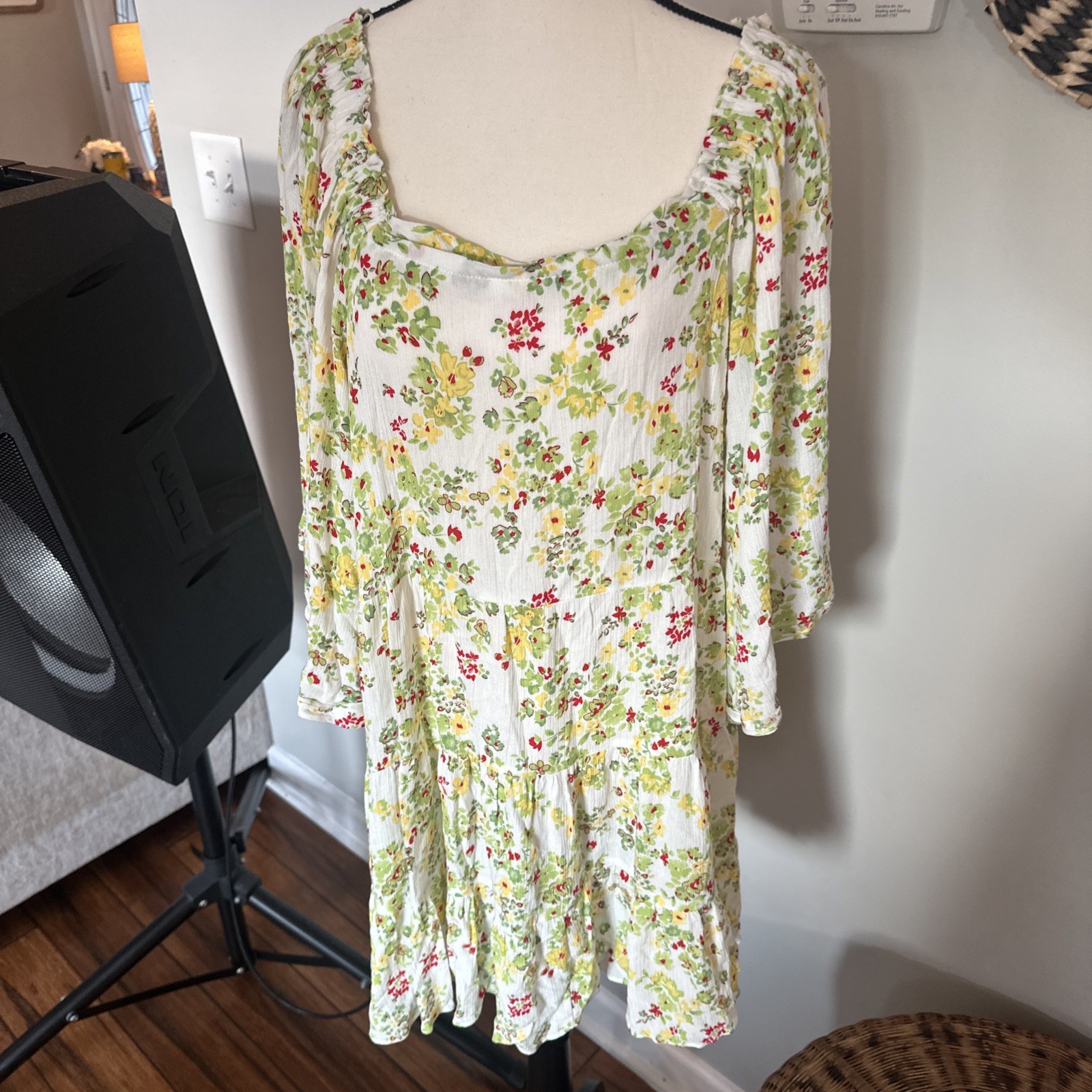 Cactus + Pearl Women’s Floral Wide Flowy Sleeve Mini Dress, Size XXL NWT