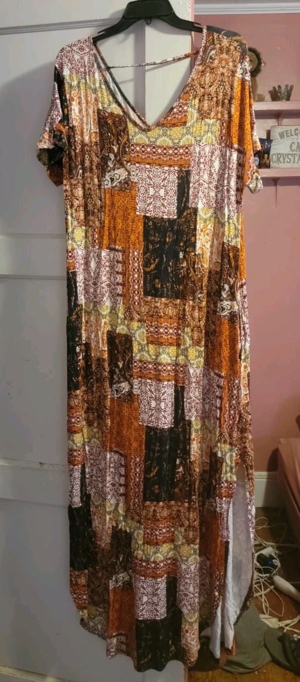Grecerelle Breezy Light Side Slit Ankle Length Dress Sz 2x