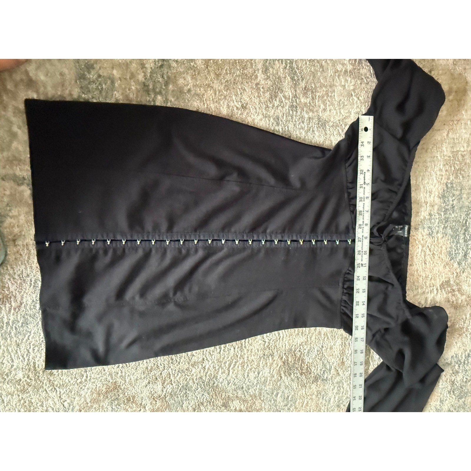 Forever 21 Black Hook and Eye Corset Milkmaid Mini Dress Sheer Long Sleeve Large