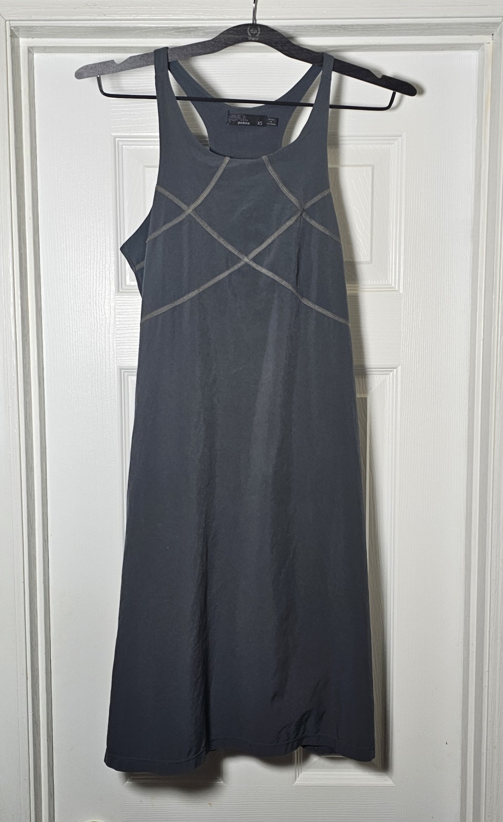 Prana Barton Athletic Dress Size XS Poly/Spandex Gray Shelf Bra Zip Pockets