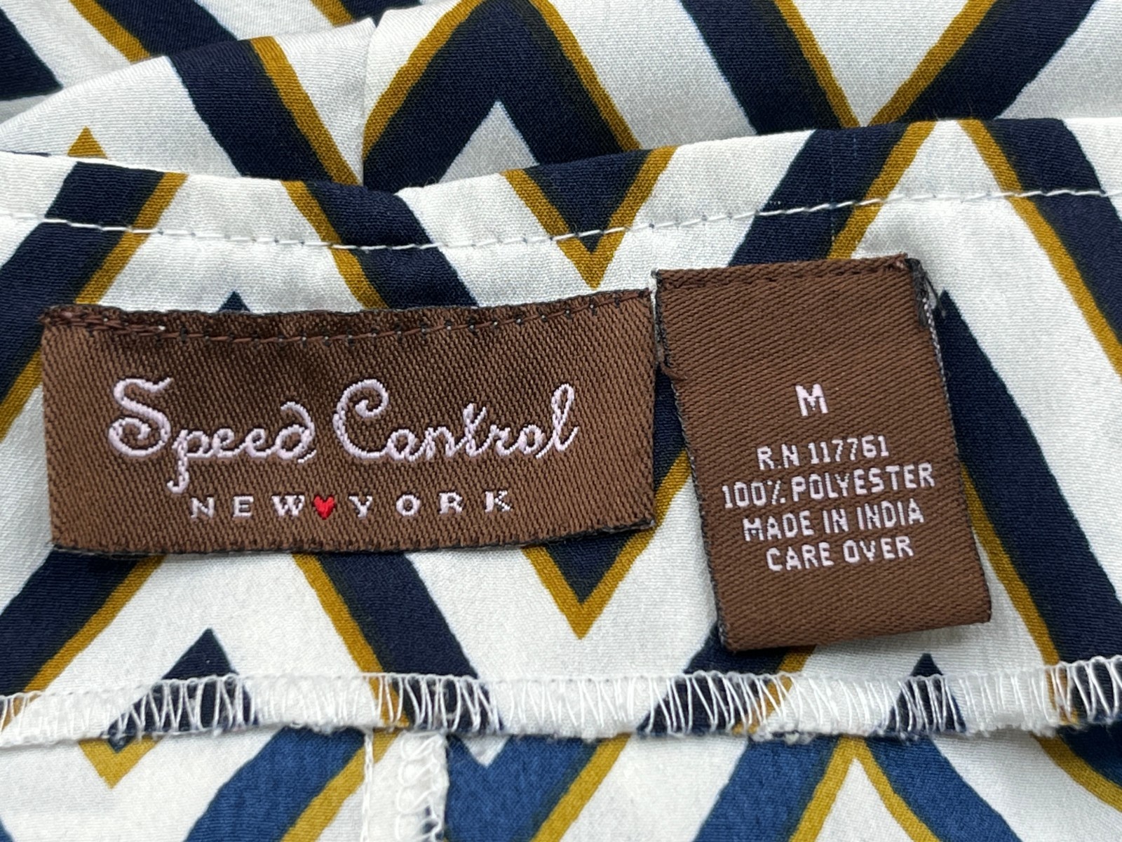 Speed Control NY Lightweight Graphic Dress Sleeveless Zip Slash Pockets MEDIUM