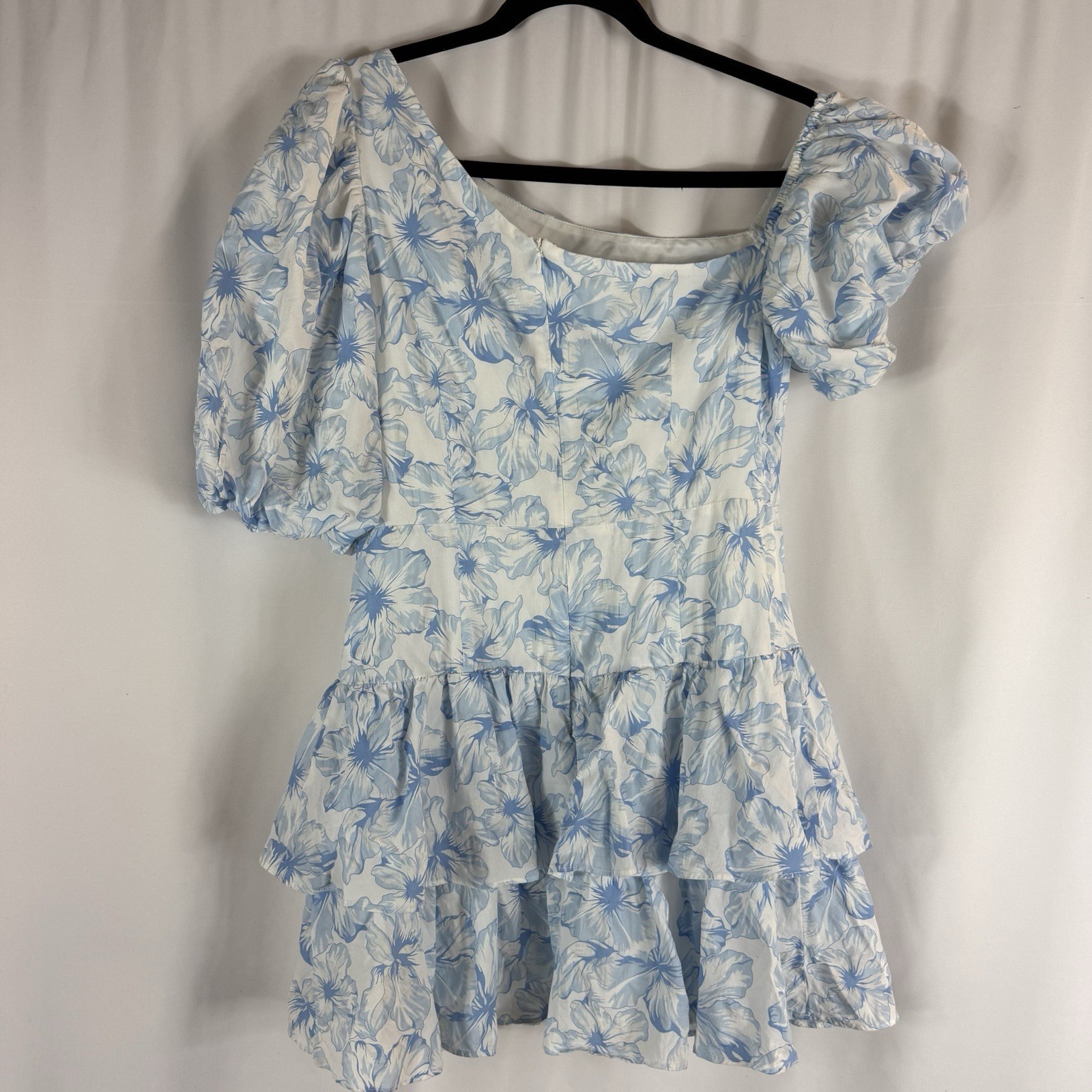 HELLO MOLLY LADYLIKE ETIQUETTE MINI DRESS floral white, light blue Size: M