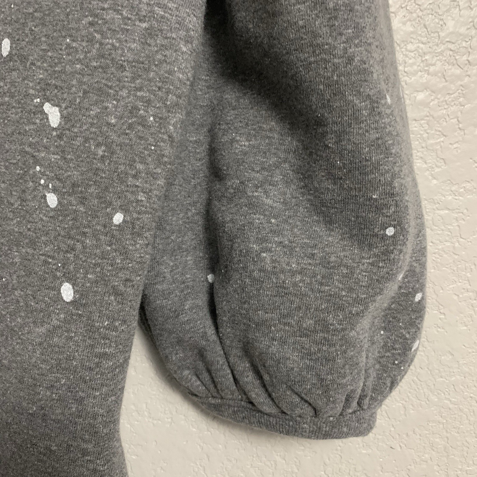 Clare V Sweatshirt Dress Womens M Drop Shoulder Puff Balloon Sleeve Grey Splash