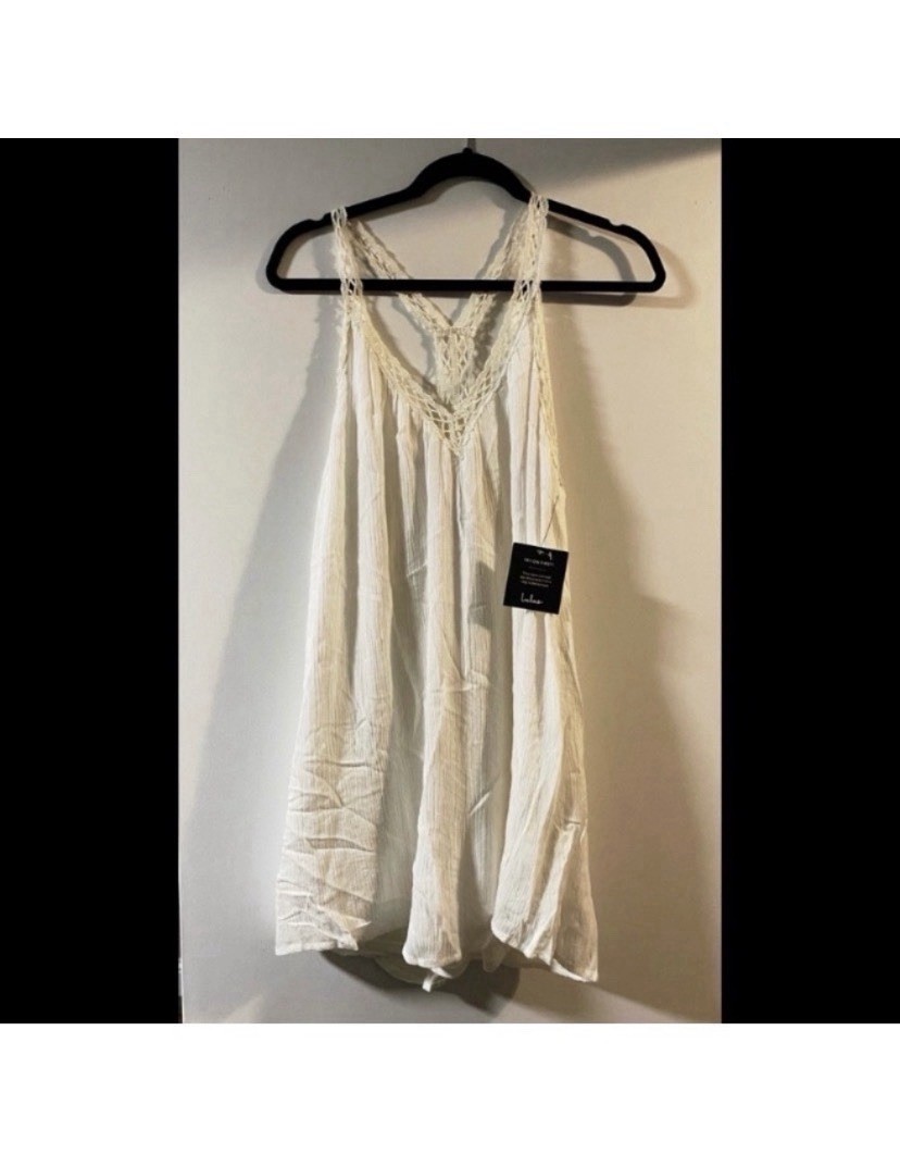 Lulus White Crochet Gauze Mini Dress Size Medium New!