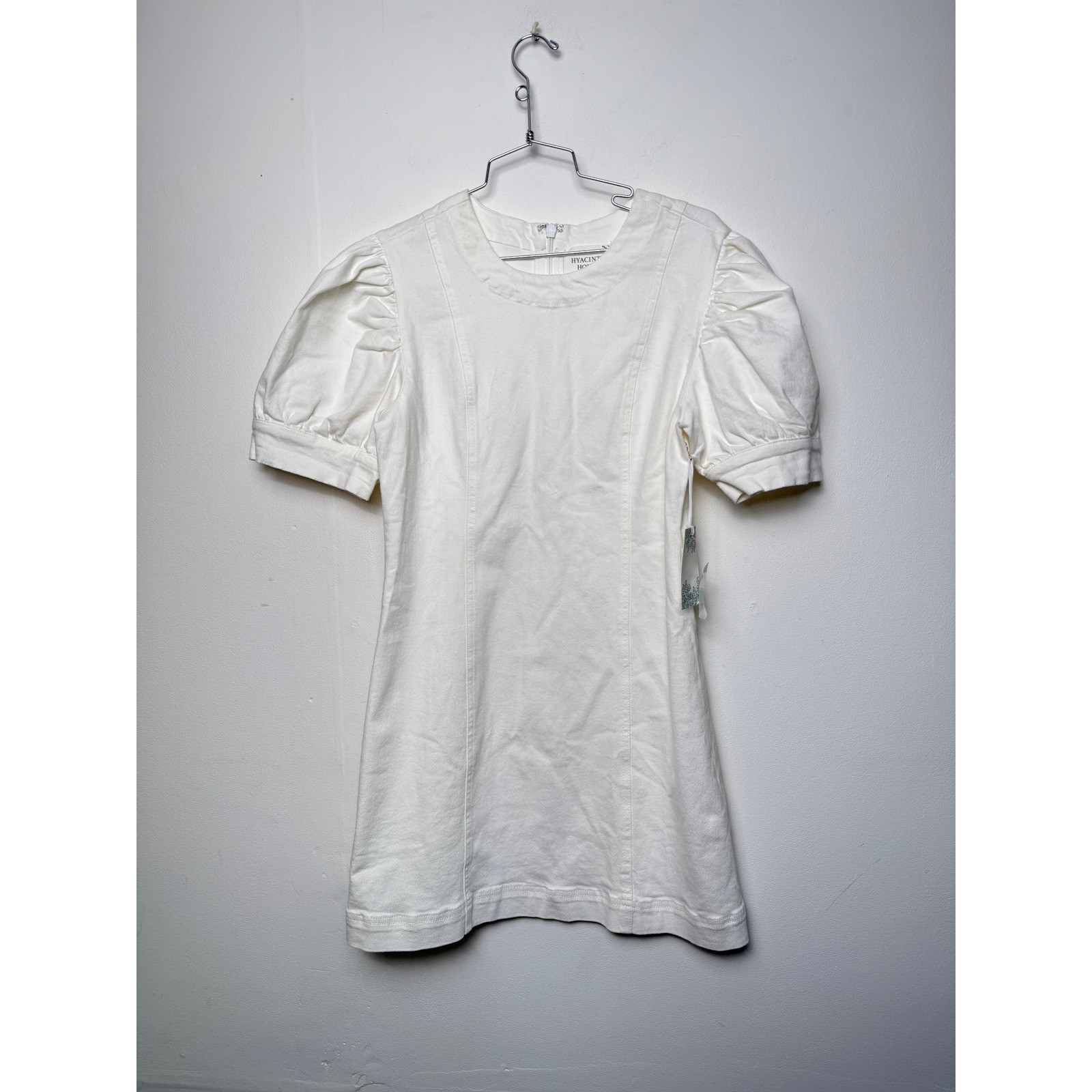 Hyacinth House White Puff Sleeve A Line Mini Dress Size M