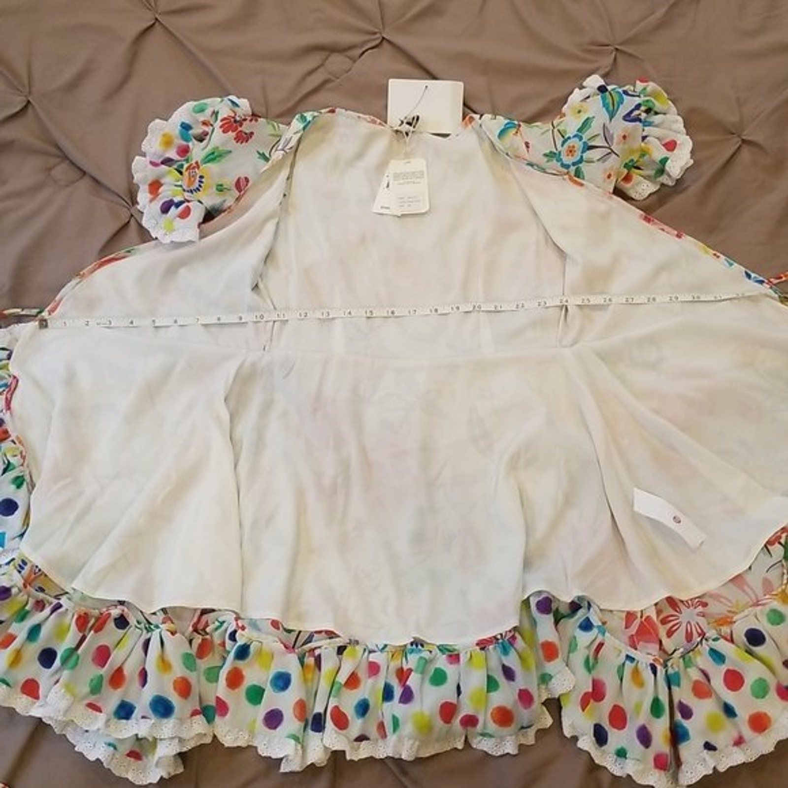 NWT All Things Mochi Valeria White Wrap Floral Mini Dress, size XS