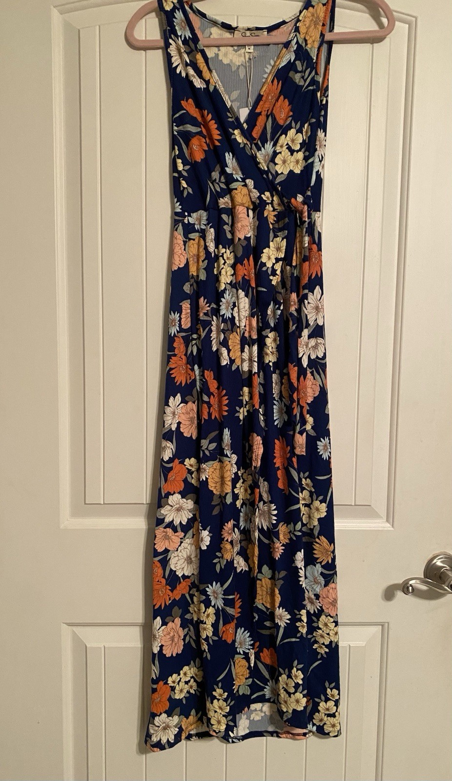Jessica Simpson Women’s M Maxi Dress T Shirt Ribbed Knit Stretch Soft Floral NWT