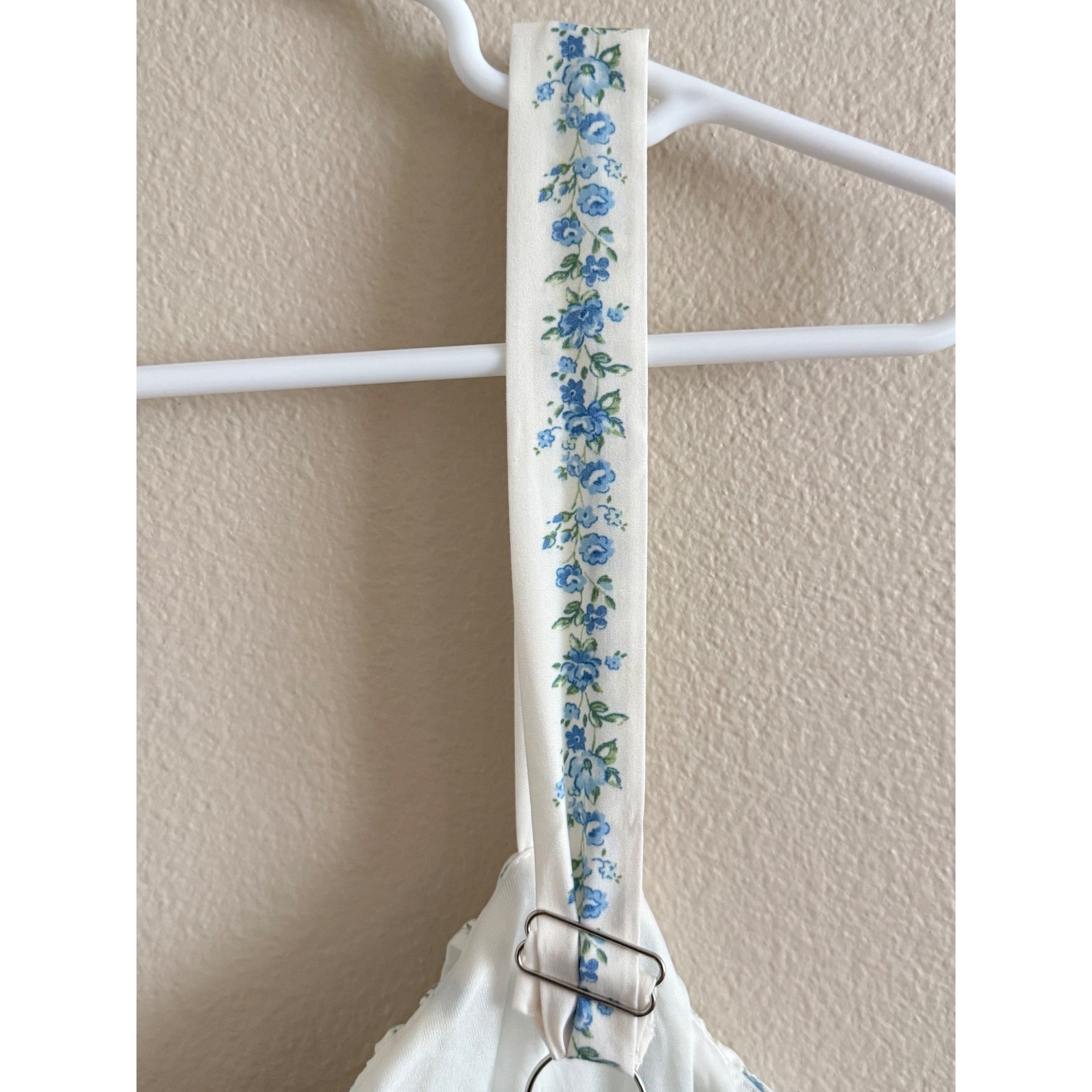 Blu Pepper Blue Floral Stripe Smocked Midi Dress Cottagecore XL