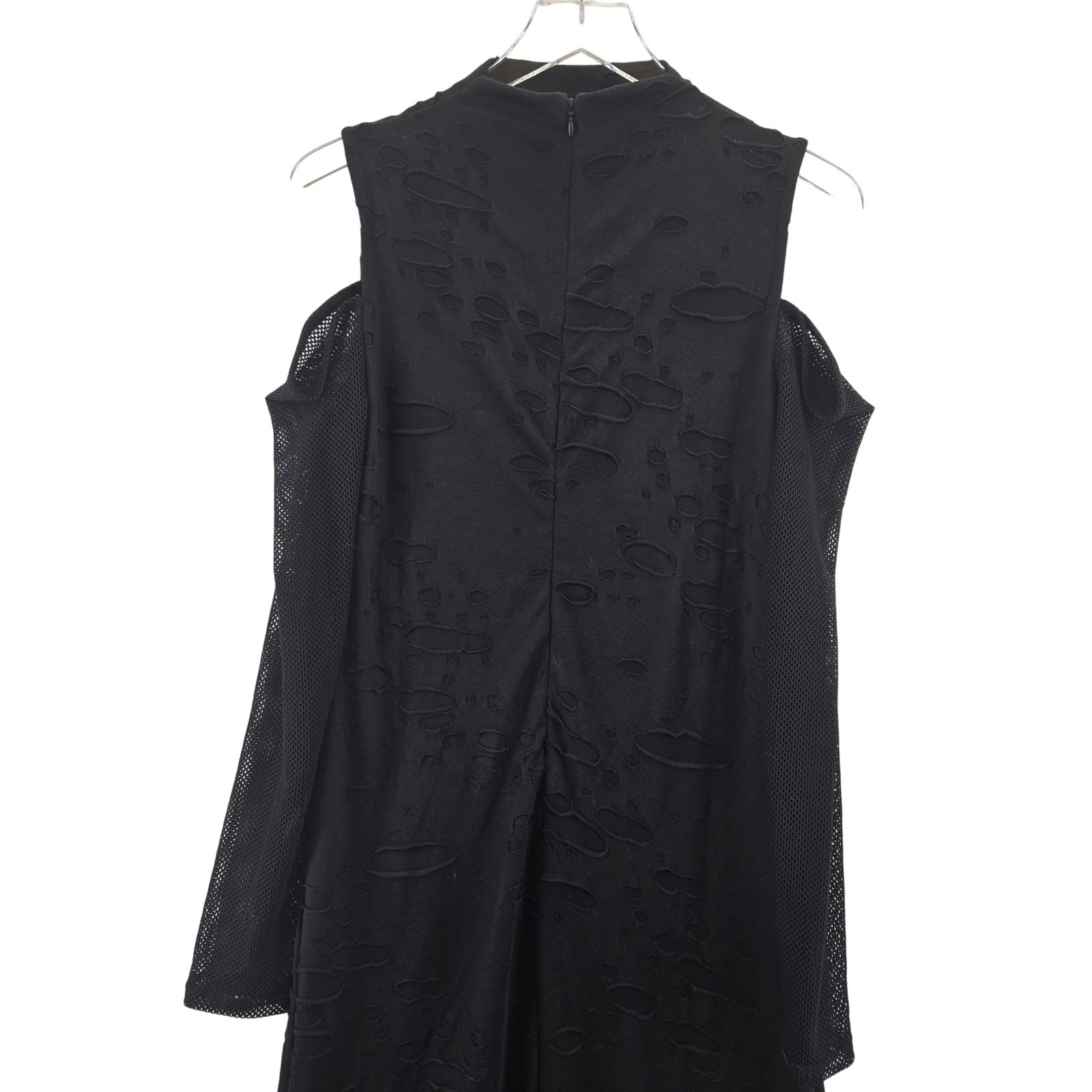Killstar Black Distressed Burnout Cold Shoulder Mesh Maxi Dress Large Gothic