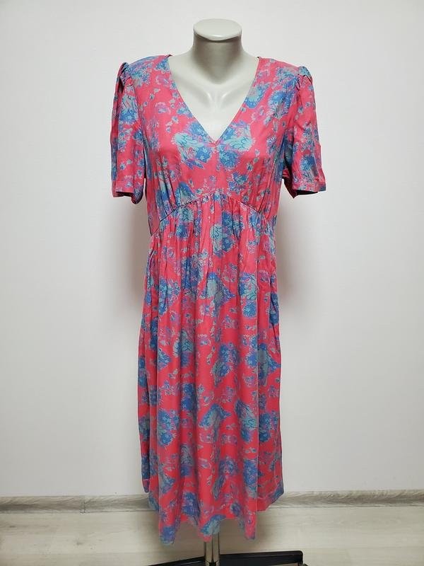 Women white stuff dress pink viscose 40/L/48