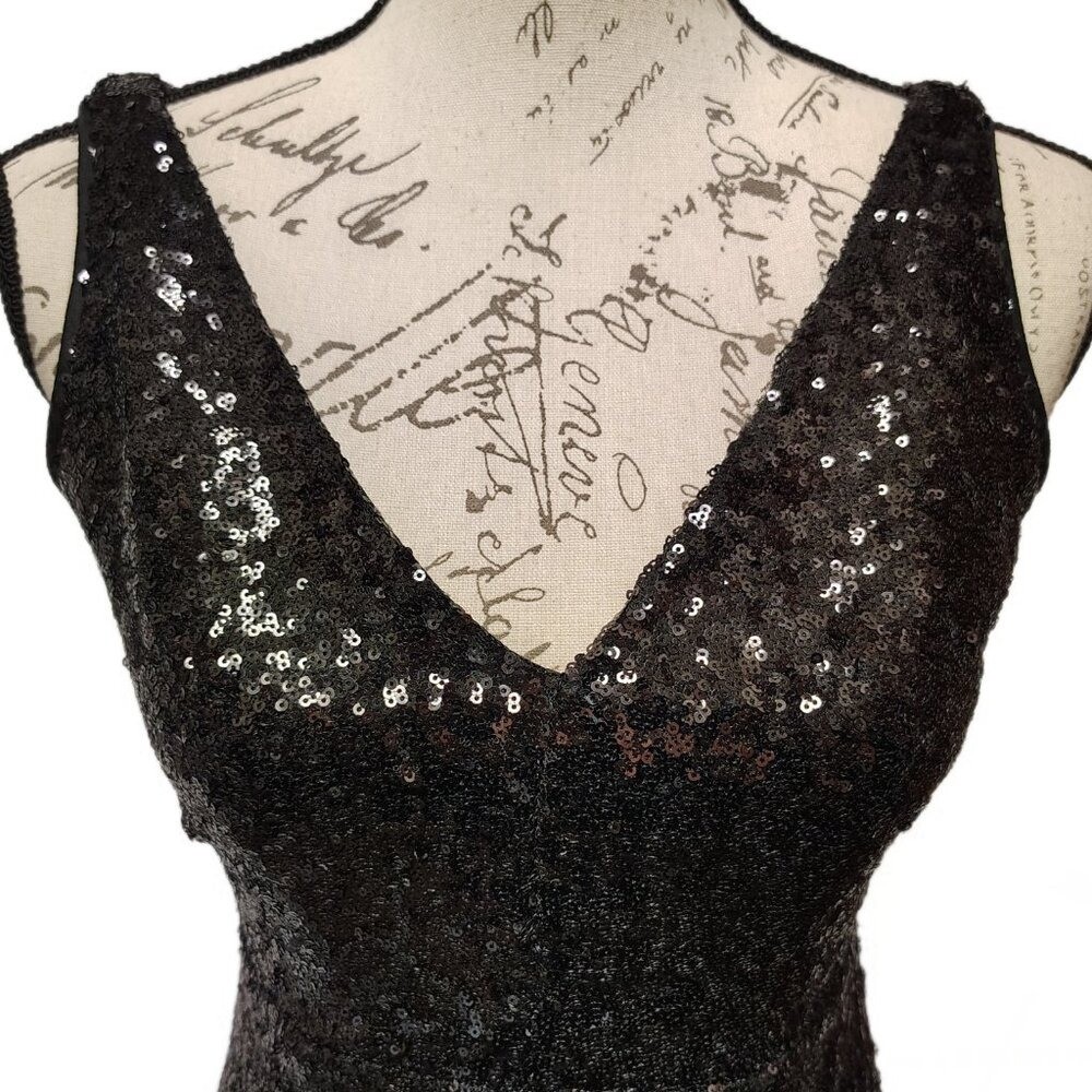 Lulus Black Sequin Mini Dress Tank Dress Small LBD Party Cocktail Shimmer Fairy