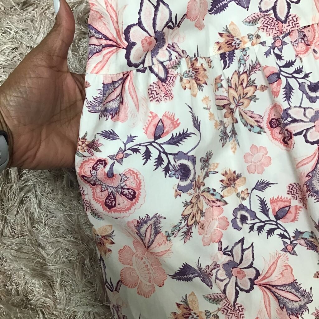 Who What Wear Womens Sundress Multicolor Floral Tiered Midi Coastal M New
