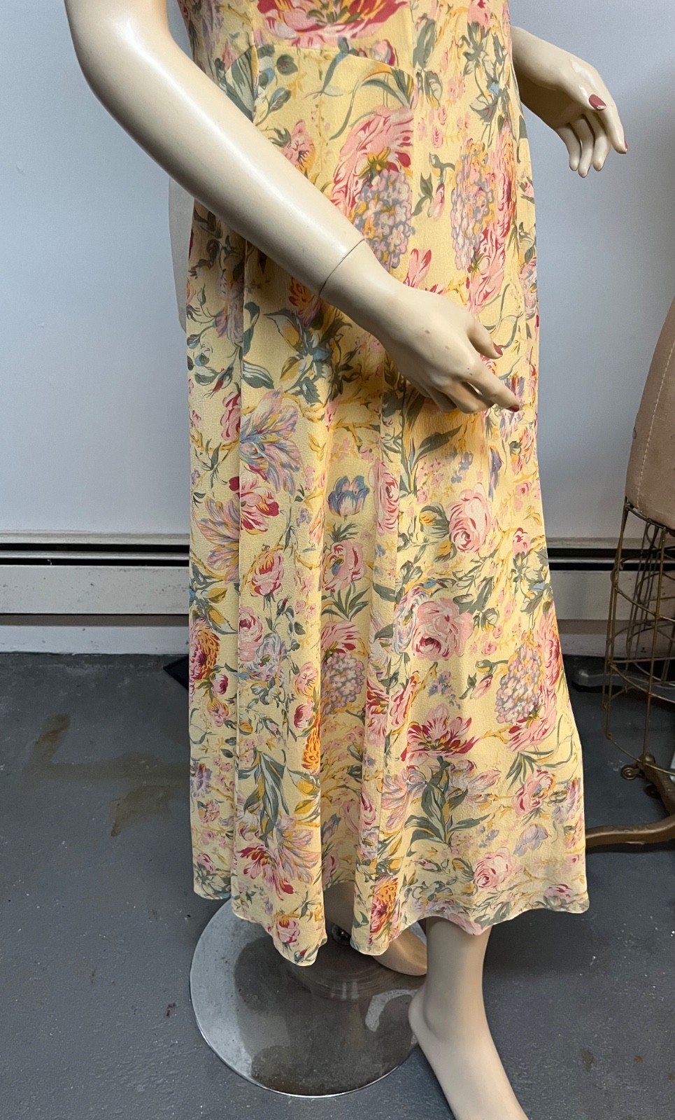 Vintage J Peterman April in Paris Silk Dress Size 4 Bust 34-35