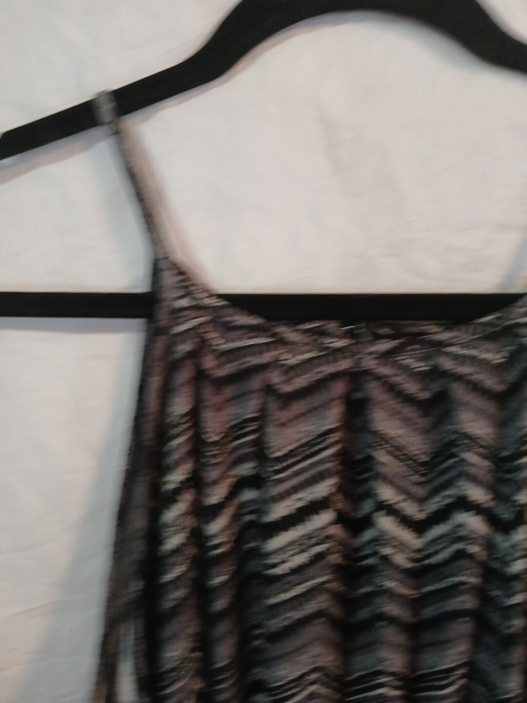 Sheila Rose Chevron Sun Dress Black-Grays Zig-Zag Womens Xlg Elastic Waist