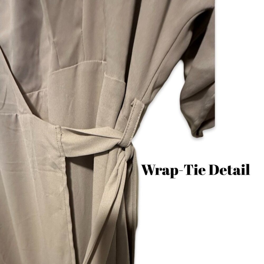 Standards & Practices 2X Concrete Gray Wrap Maxi Dress Kimono Sleeve NWT