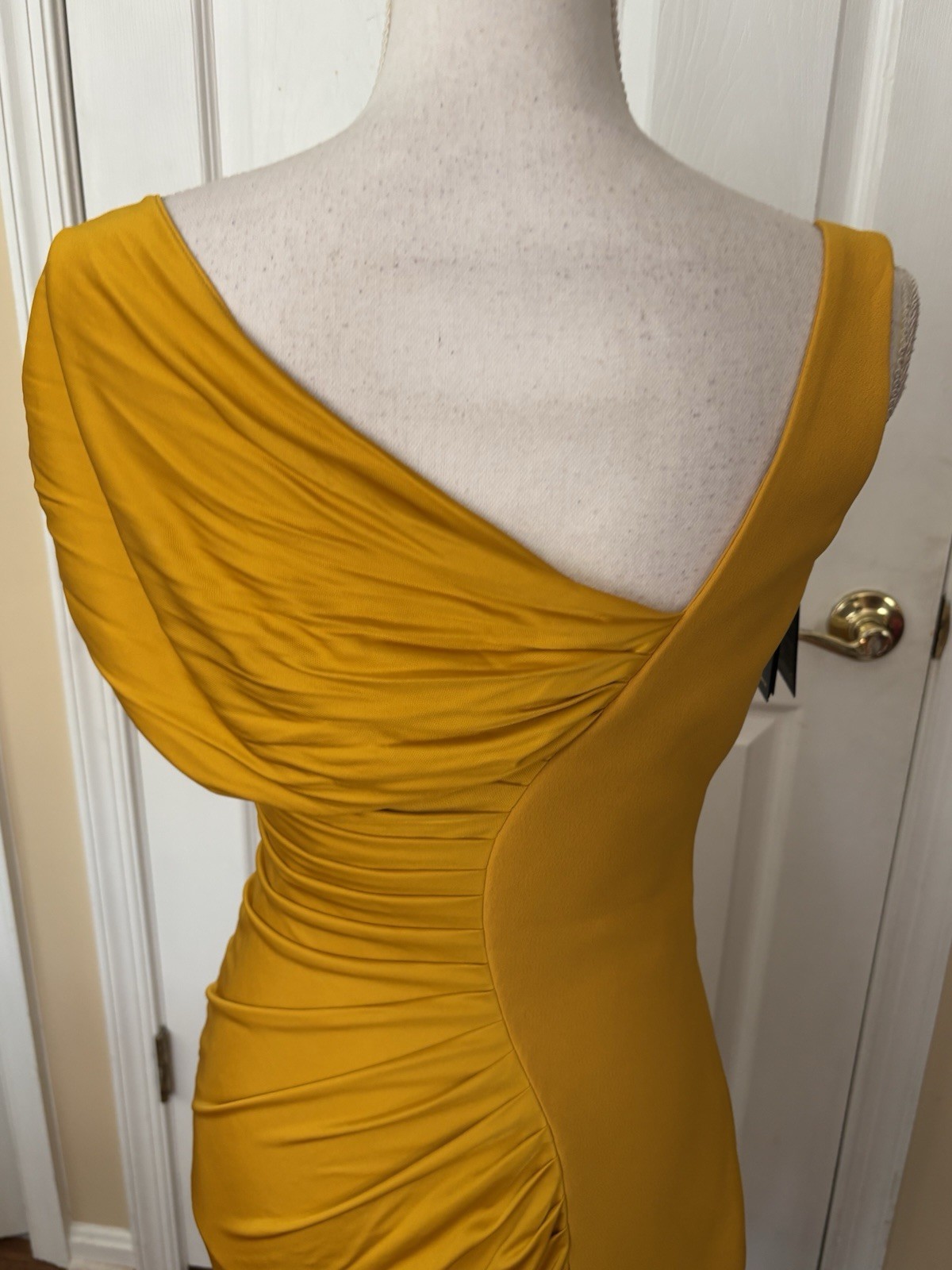 Versace Gown Medusa Liquid Jersey Sz 40 Italy US 4 Marigold $4490