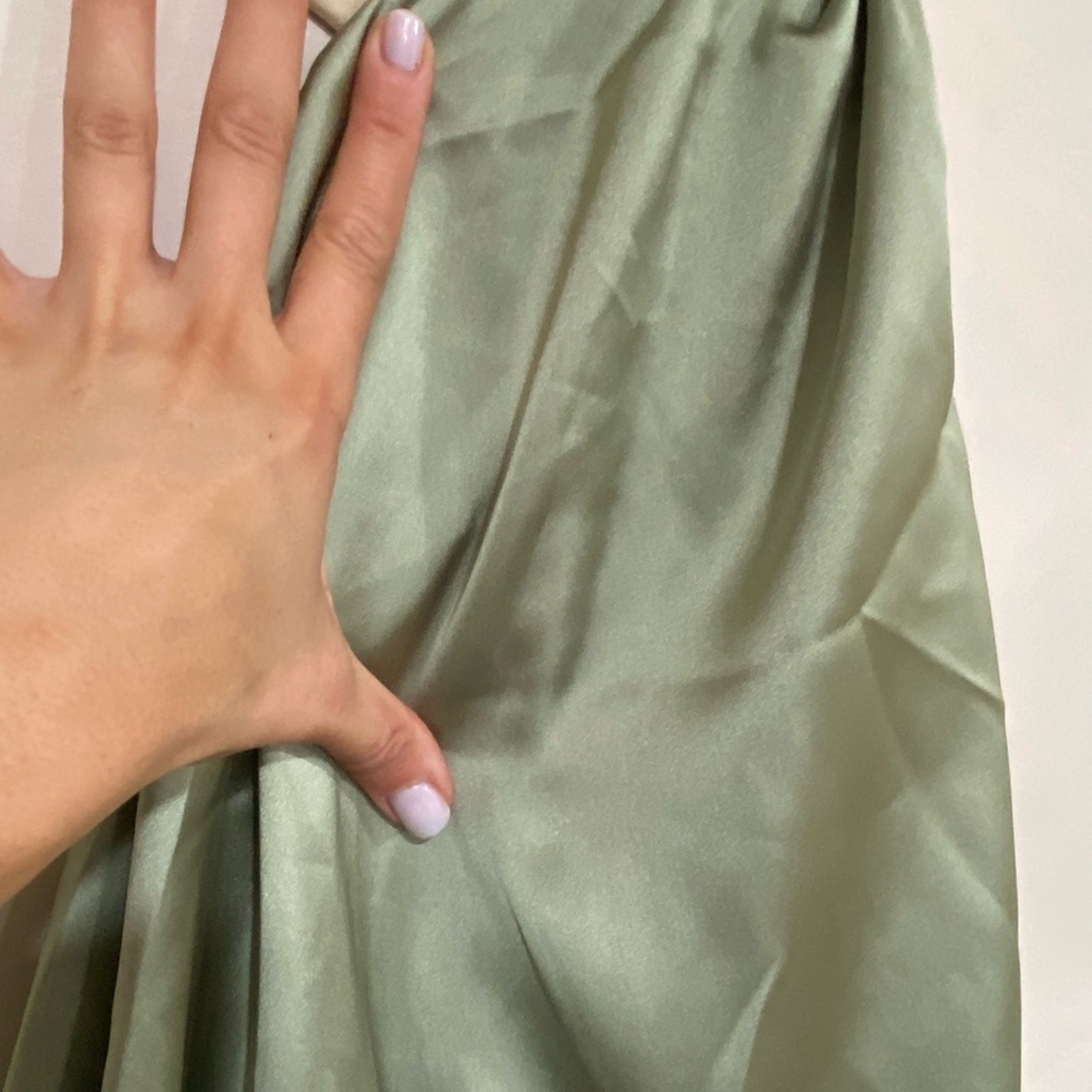 Nadia One-Shoulder Satin Maxi Dress Petal & Pup Sage Size 4 NWI