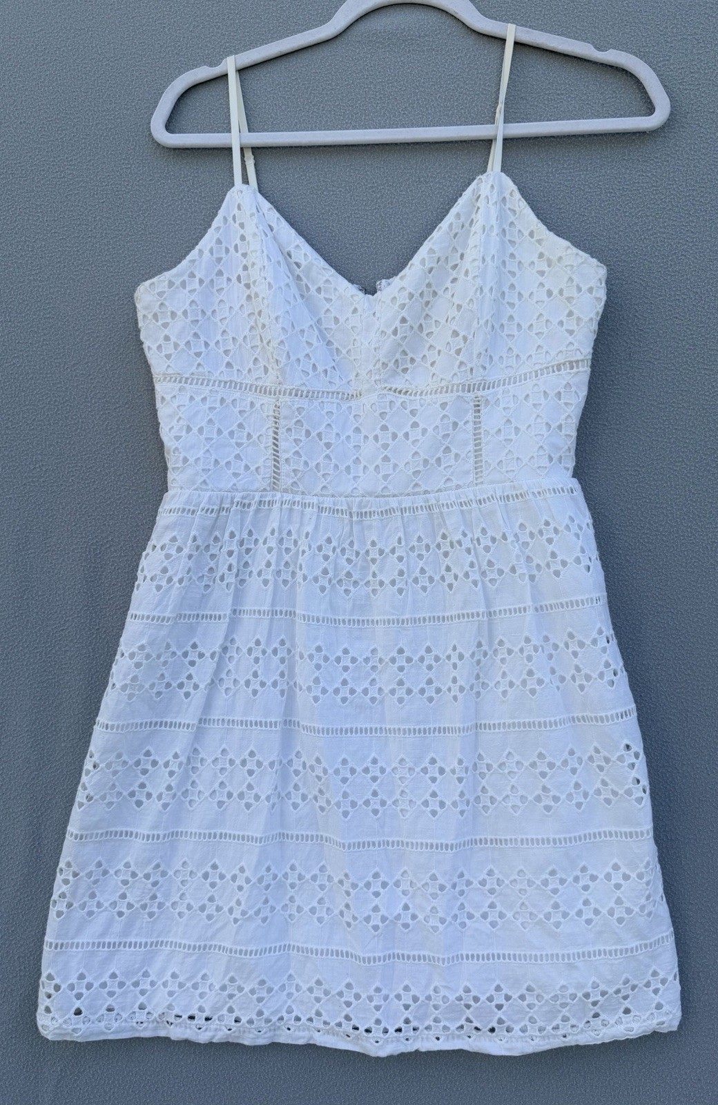 Three Pink Hearts Trixxi White Eyelet Mini Dress Size 11 Cotton Sundress Boho