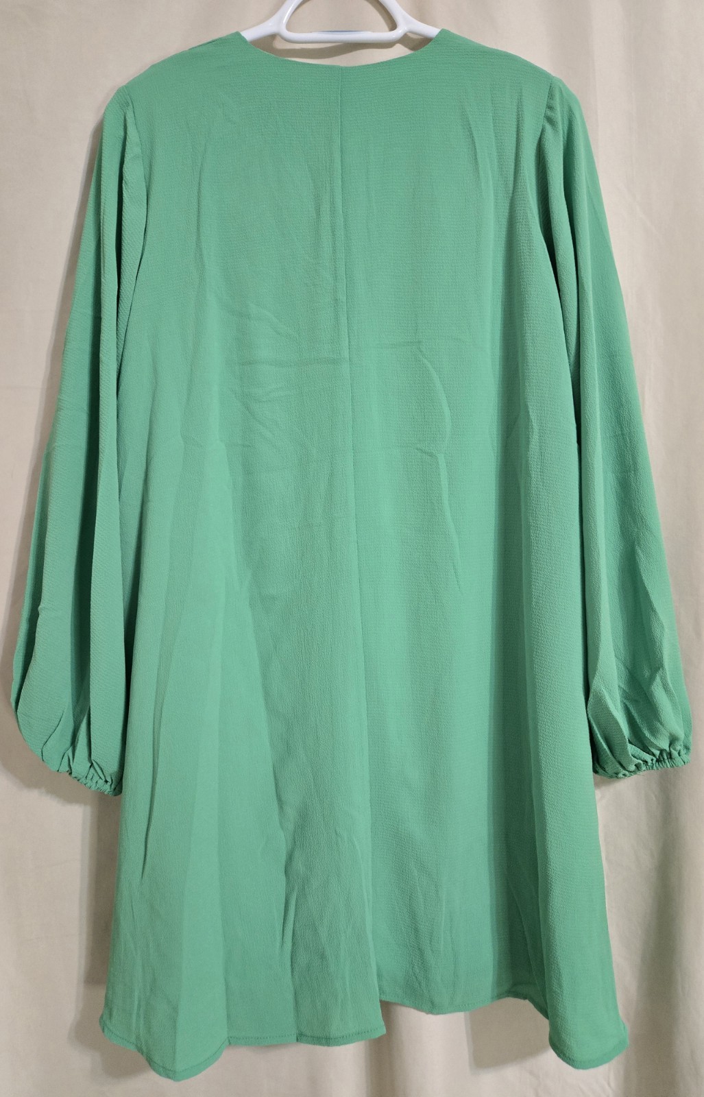 SHE + SKY Green V-Neck Long Bubble Sleeve Dress Size Small New With Tags