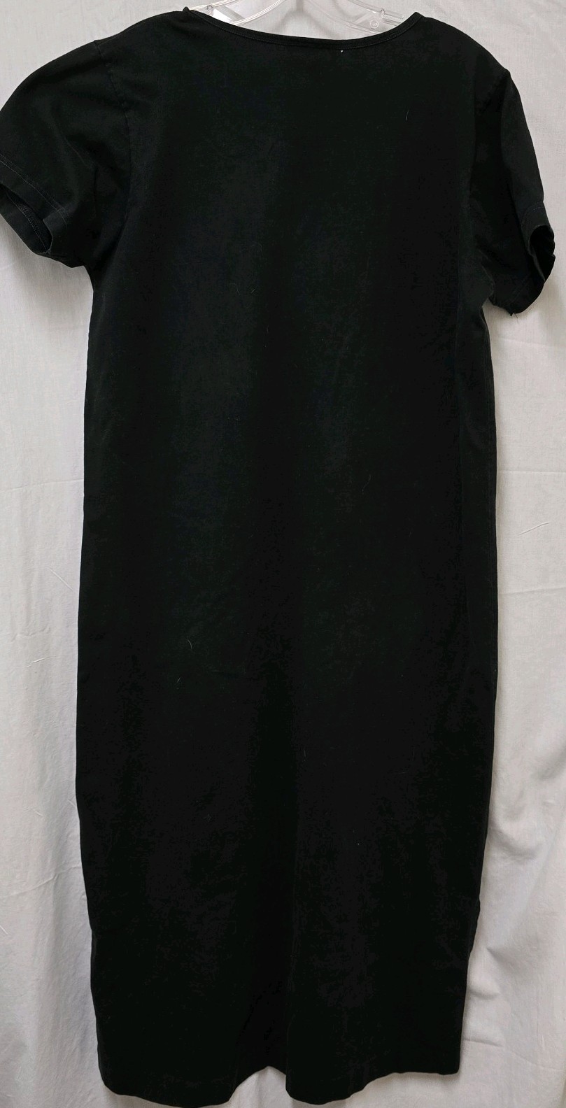 Casey Coleman Womens Size Medium Black Tshirt Maxi Dress Cat Embroidered Cotton