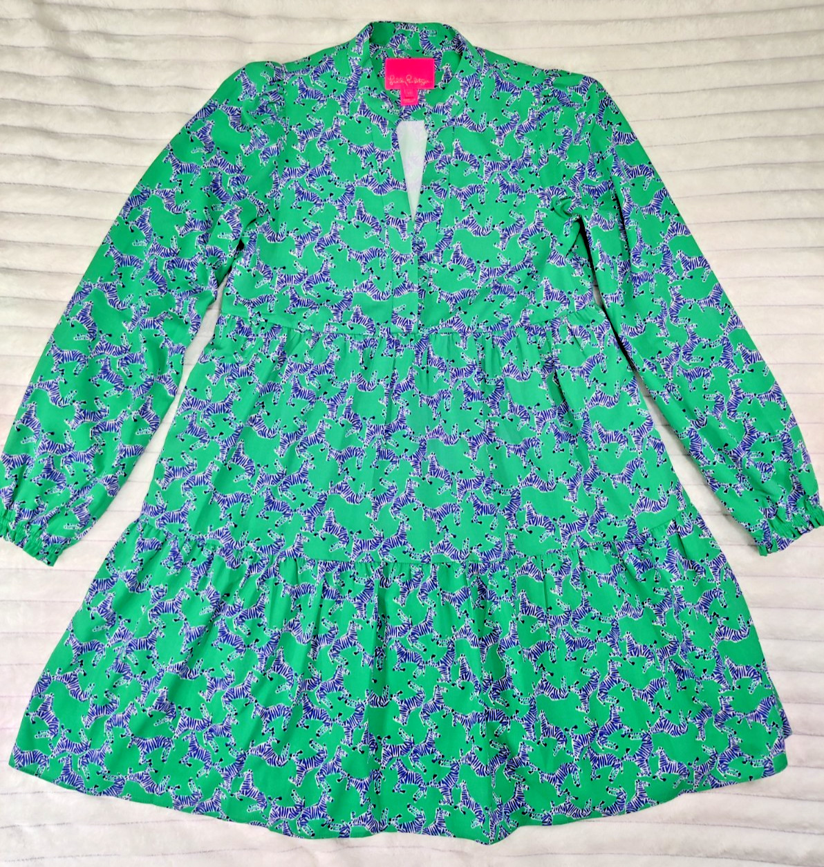 Lilly Pulitzer Winona Stretch Dress Heebee Zeebees In Everglades Green XS