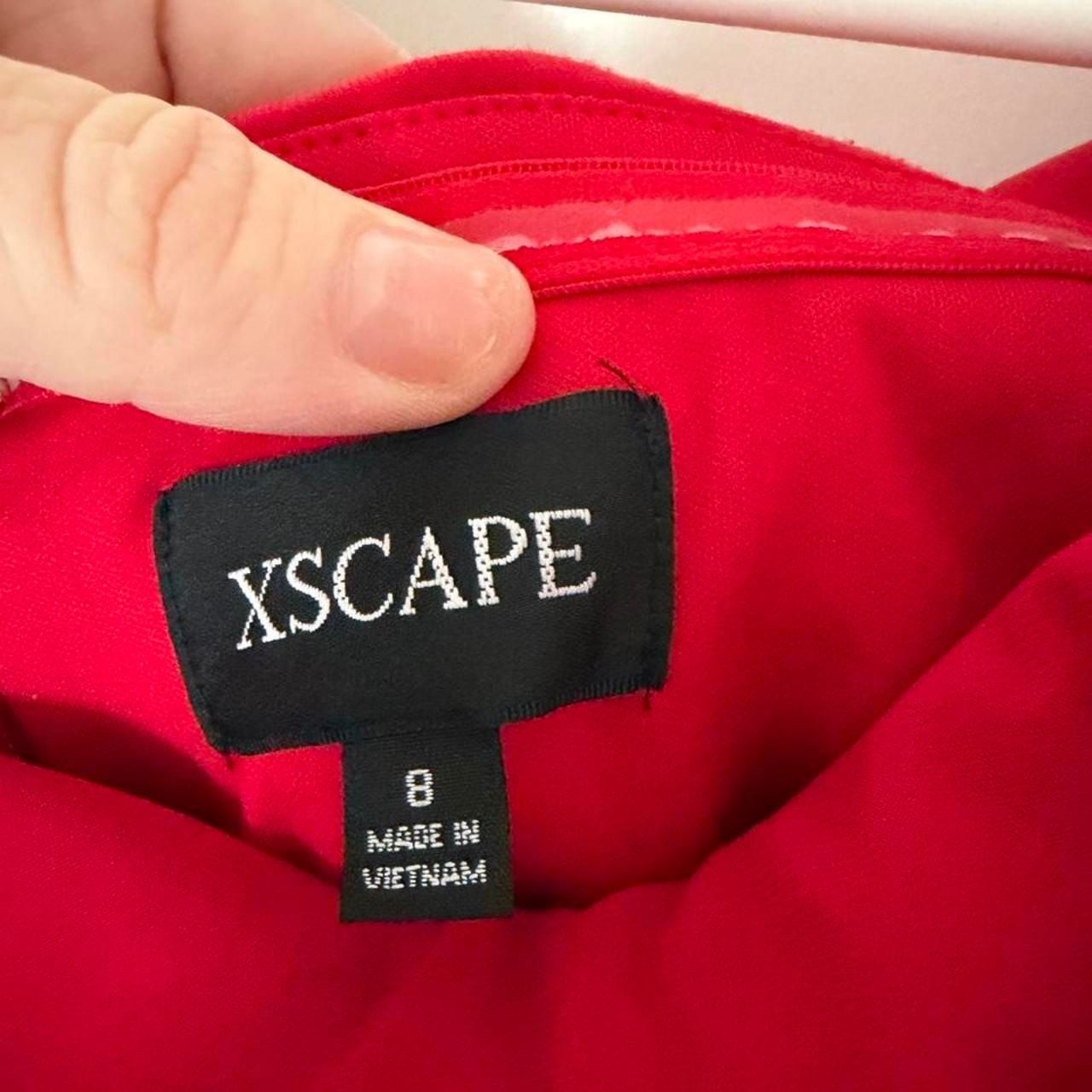 Xscape Red Off-the-Shoulder Ruched Formal Gown