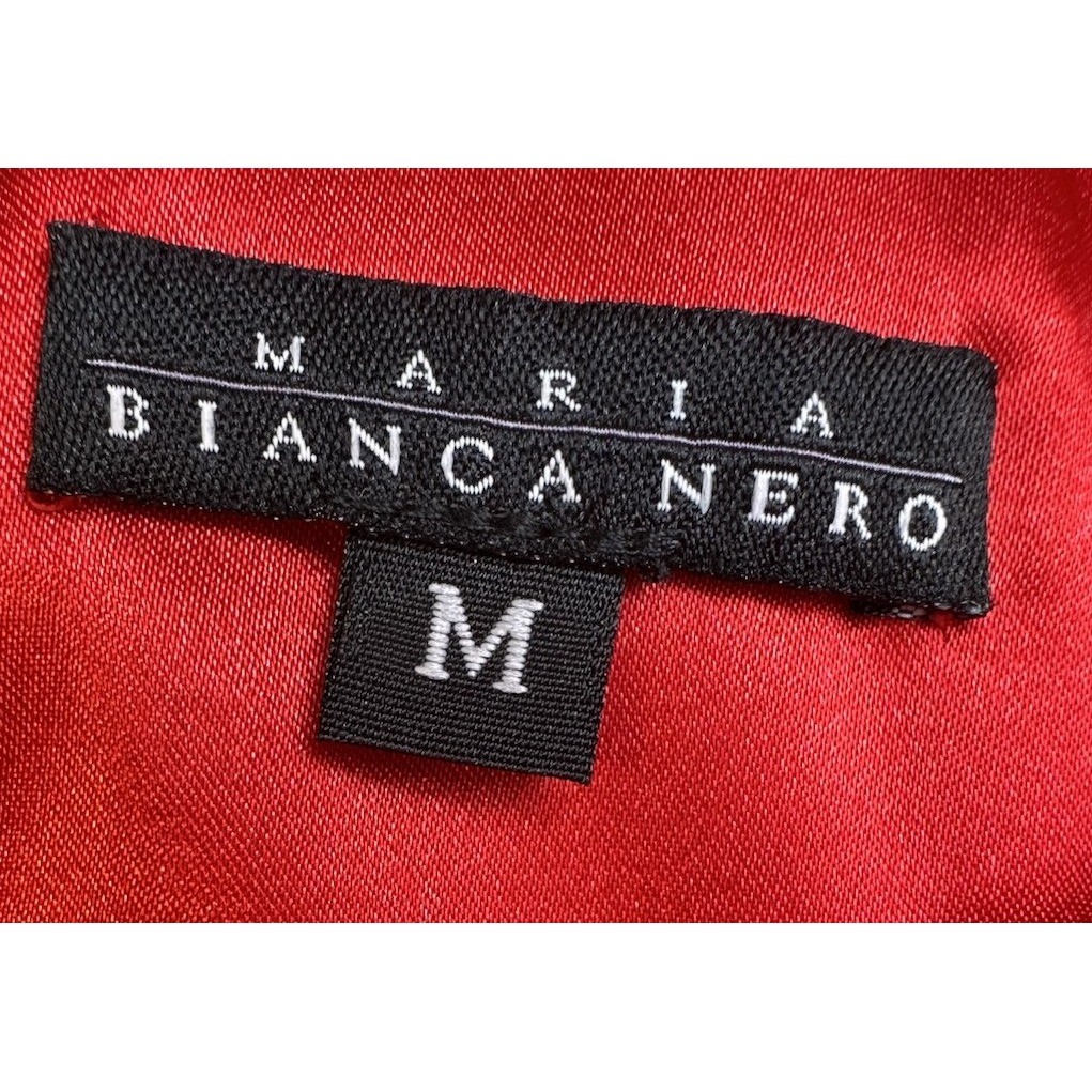 Maria Bianca Nero Mini Dress Medium Red Silk Lining Halter Evening Party Rushed