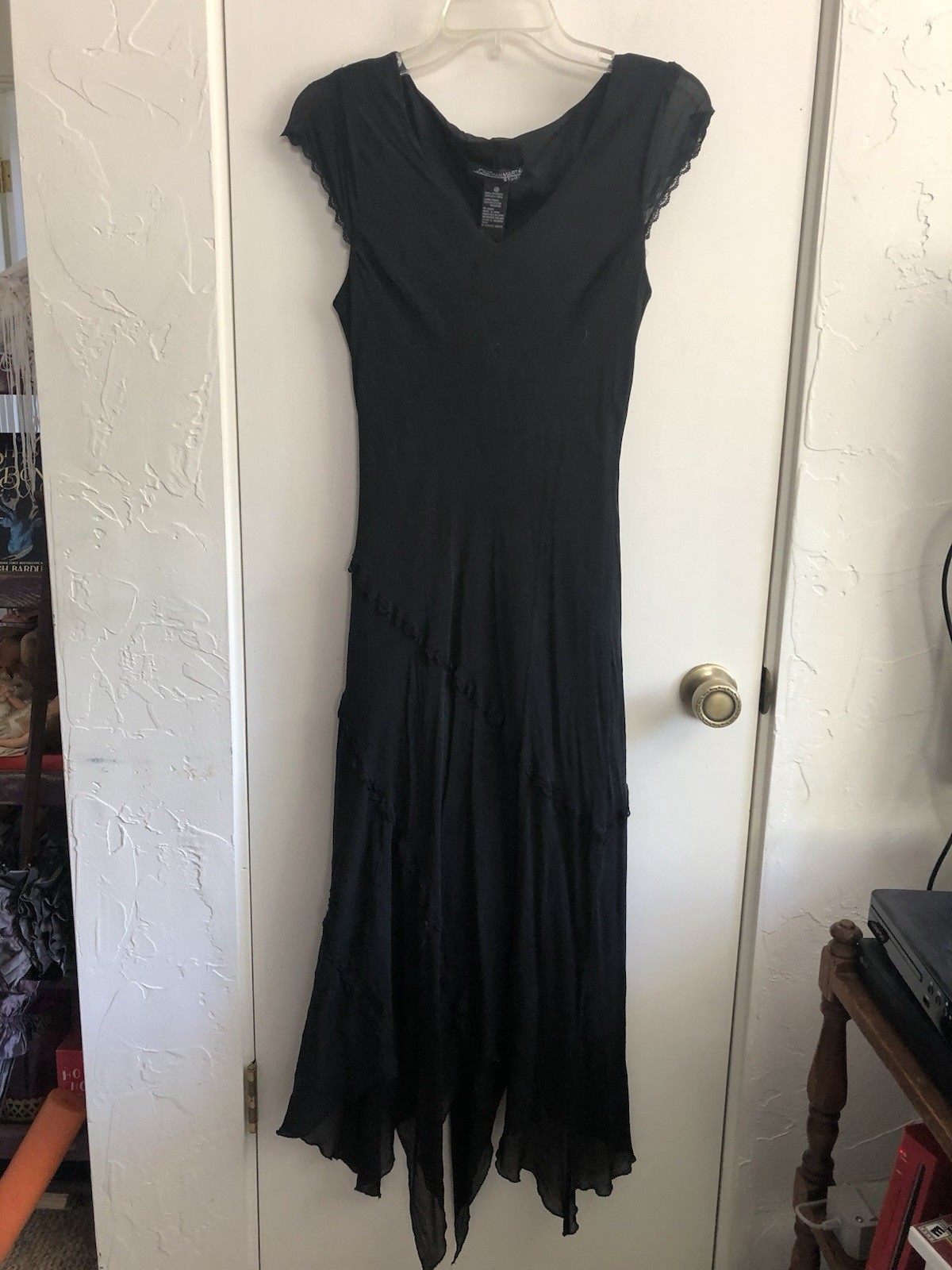 Vintage 100% Silk/Polyester Jonathan Martin Studios Black Dress