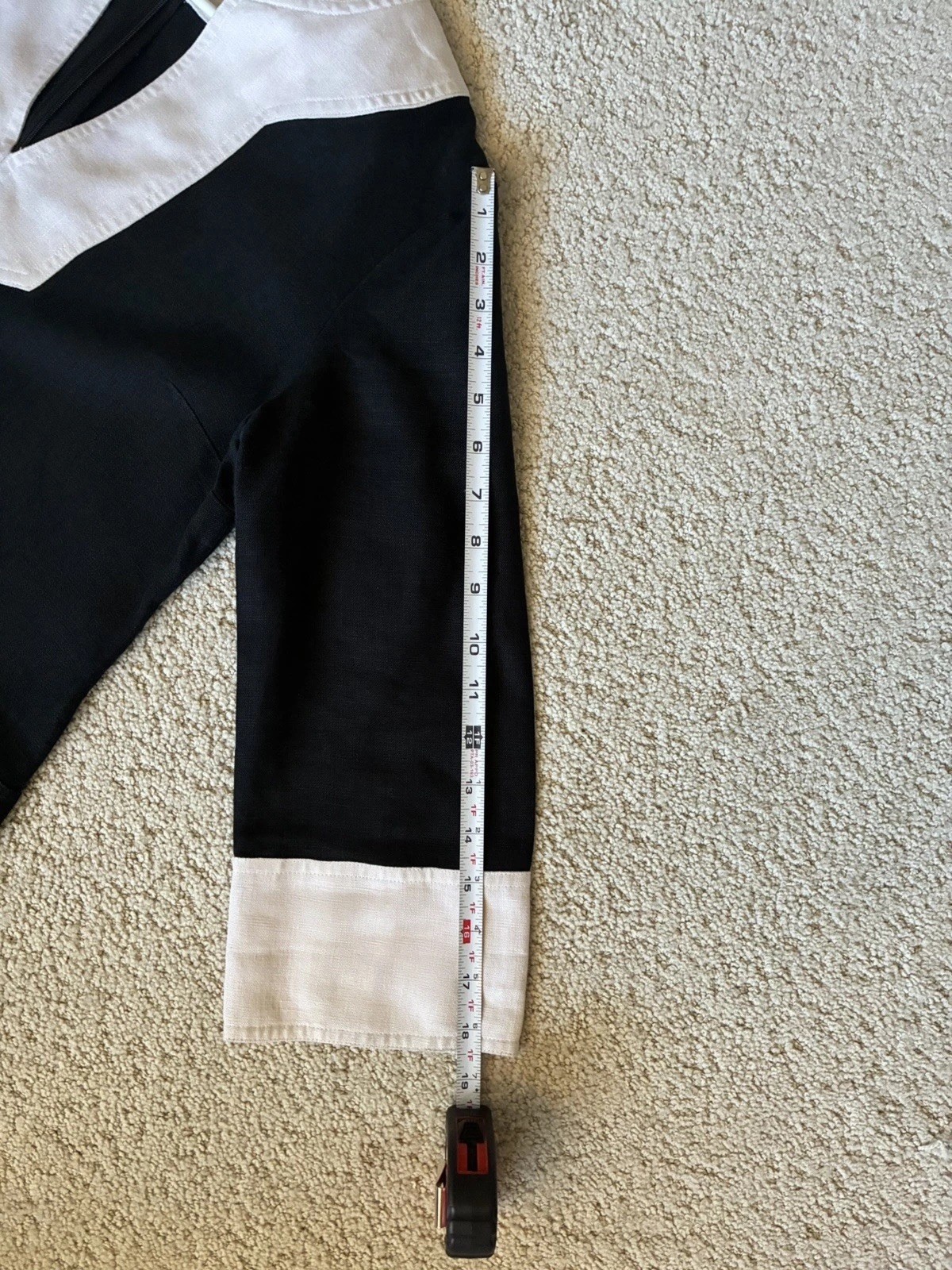 Michael Kors, Black And Ivory Short Linen Tunic Caftan Size 8