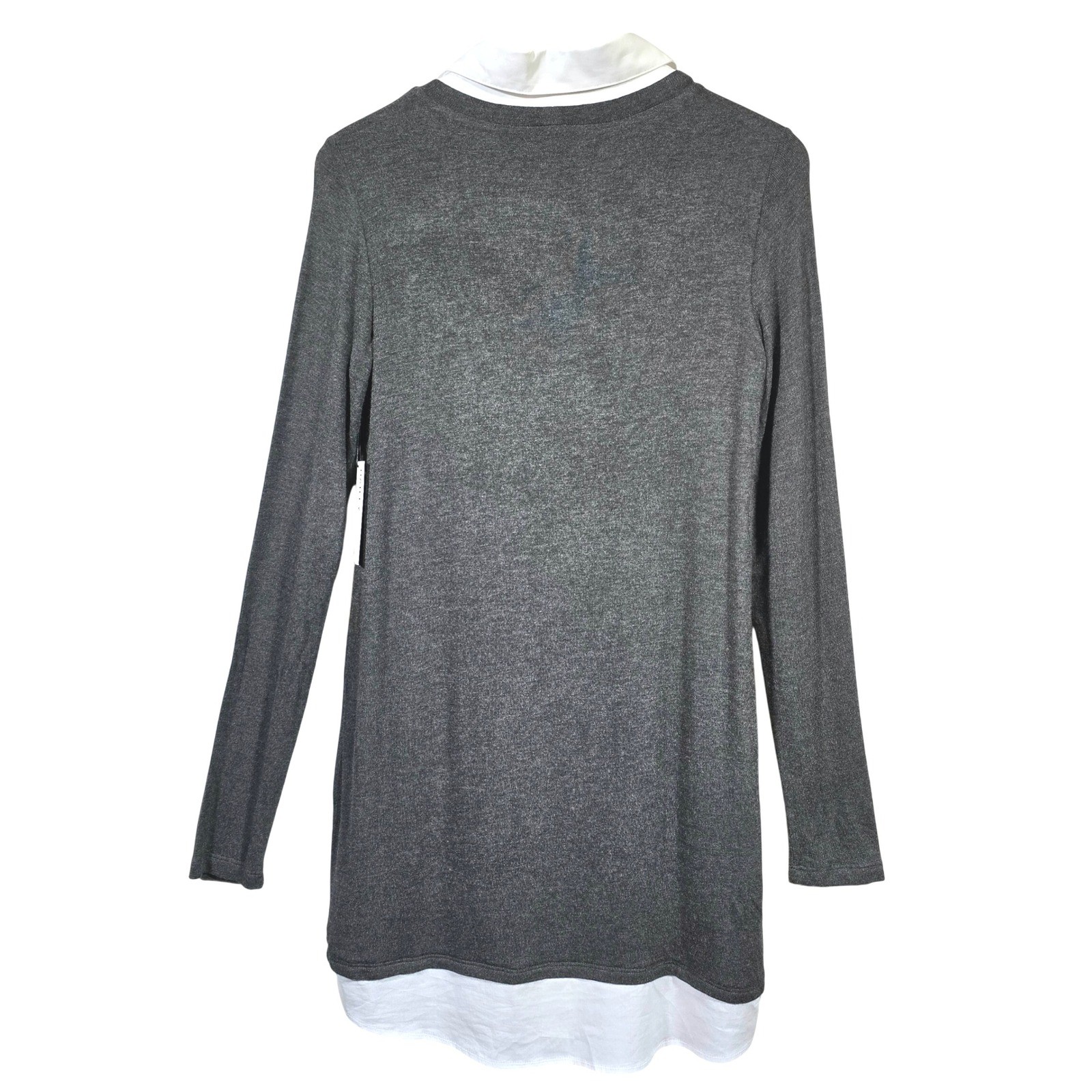 BAILEY 44 Cher Sweater Dress Anthracita Gray Layered Look Size M Modern Chic
