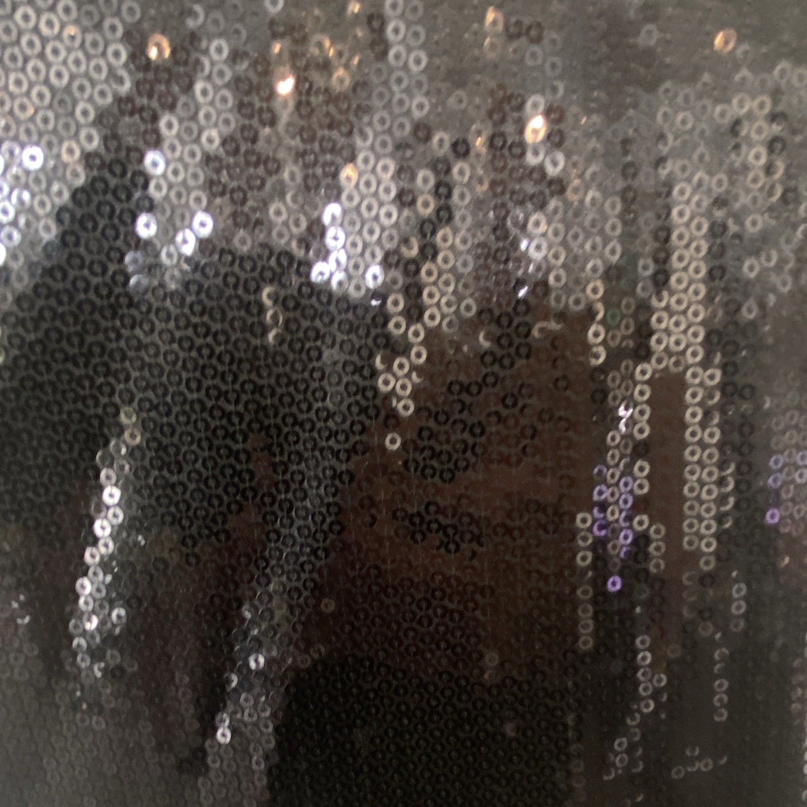 Argenti Black Silver Sequin Mesh Sheer 3/4 Sleeve Sheath Knee Dress 8