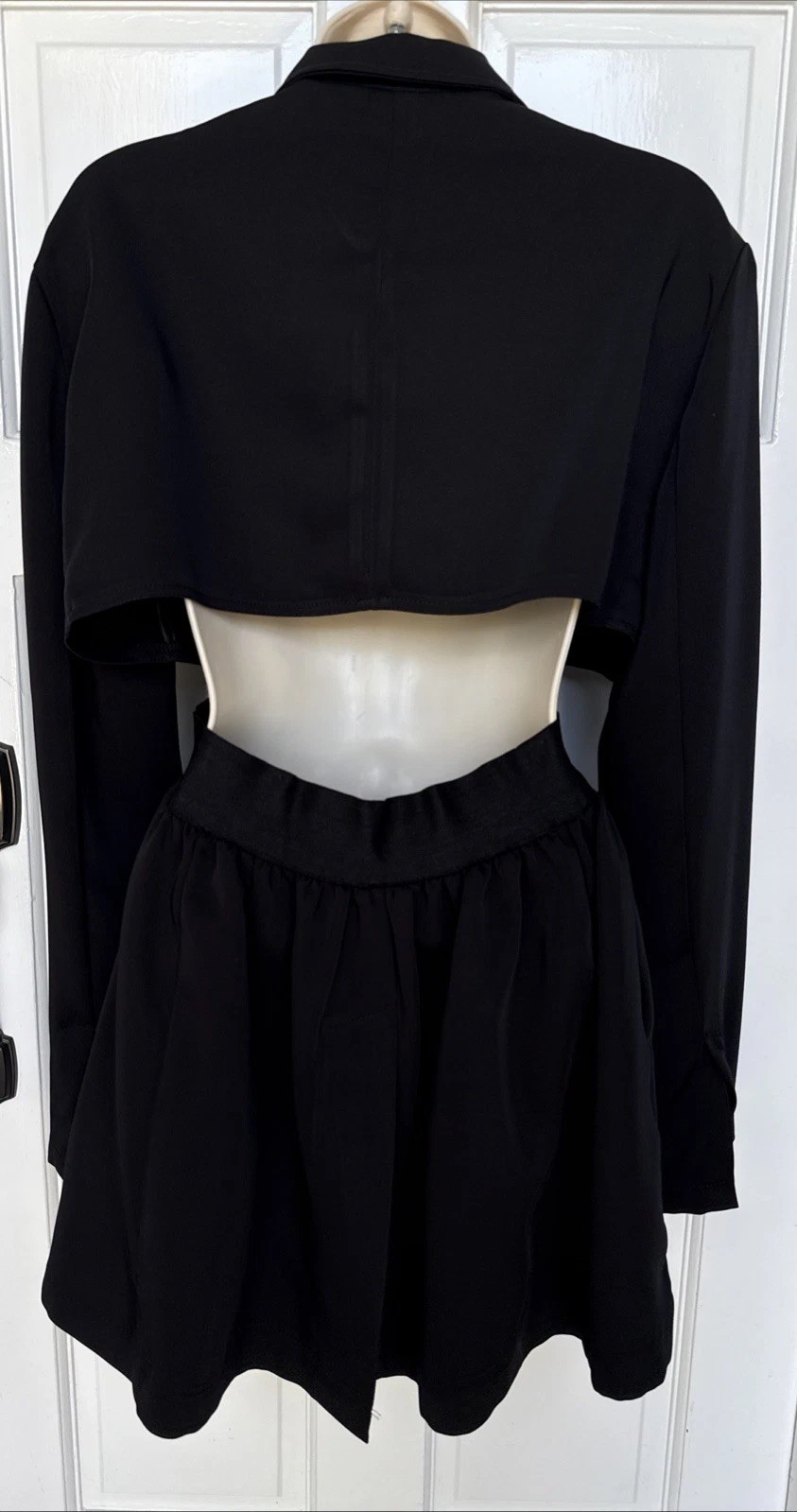 HYEIN SEO Black Structured Blazer Mini Dress Cut Outs Sz S Luxury Hollywood Glam