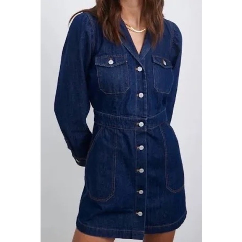 Rails Denim Mini Dress in Dark Wash Blue Size Small