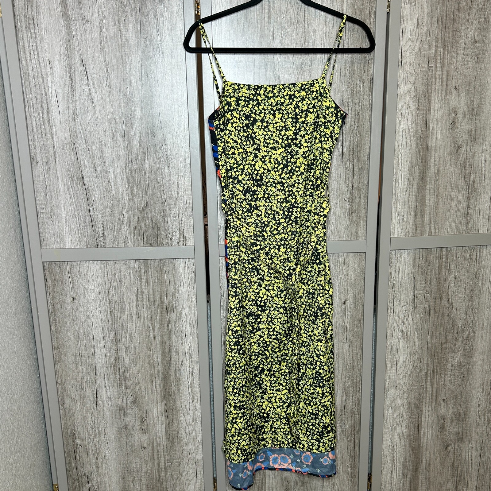 Rokh Slip Dress Women Size 36 Floral Midi Spaghetti Straps Lightweight