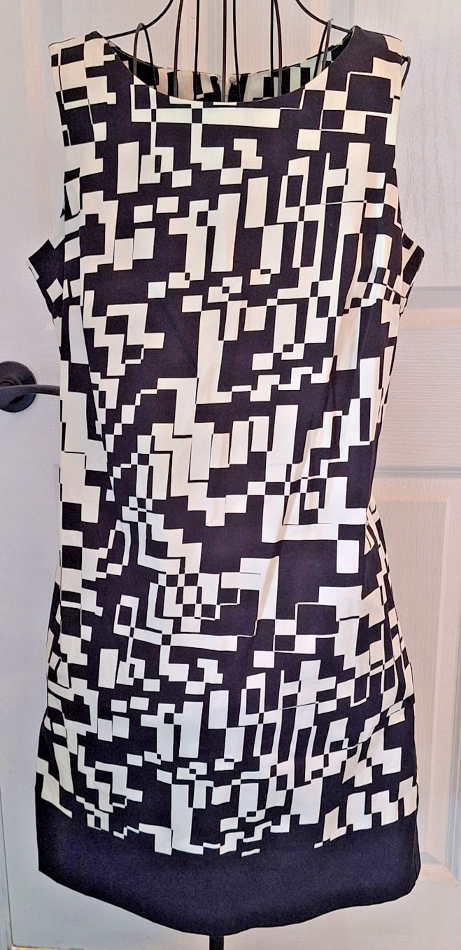 NWT Sheath Shift Dress Black Colorblock Sleeveless Cotton Women’s 10 APT. 9
