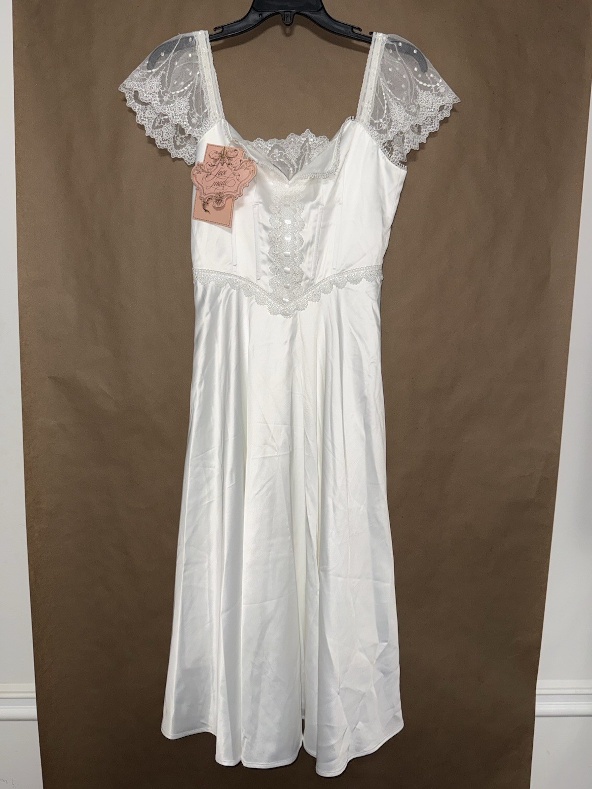 Lacemade Women’s White Corset Back Dress Size Medium