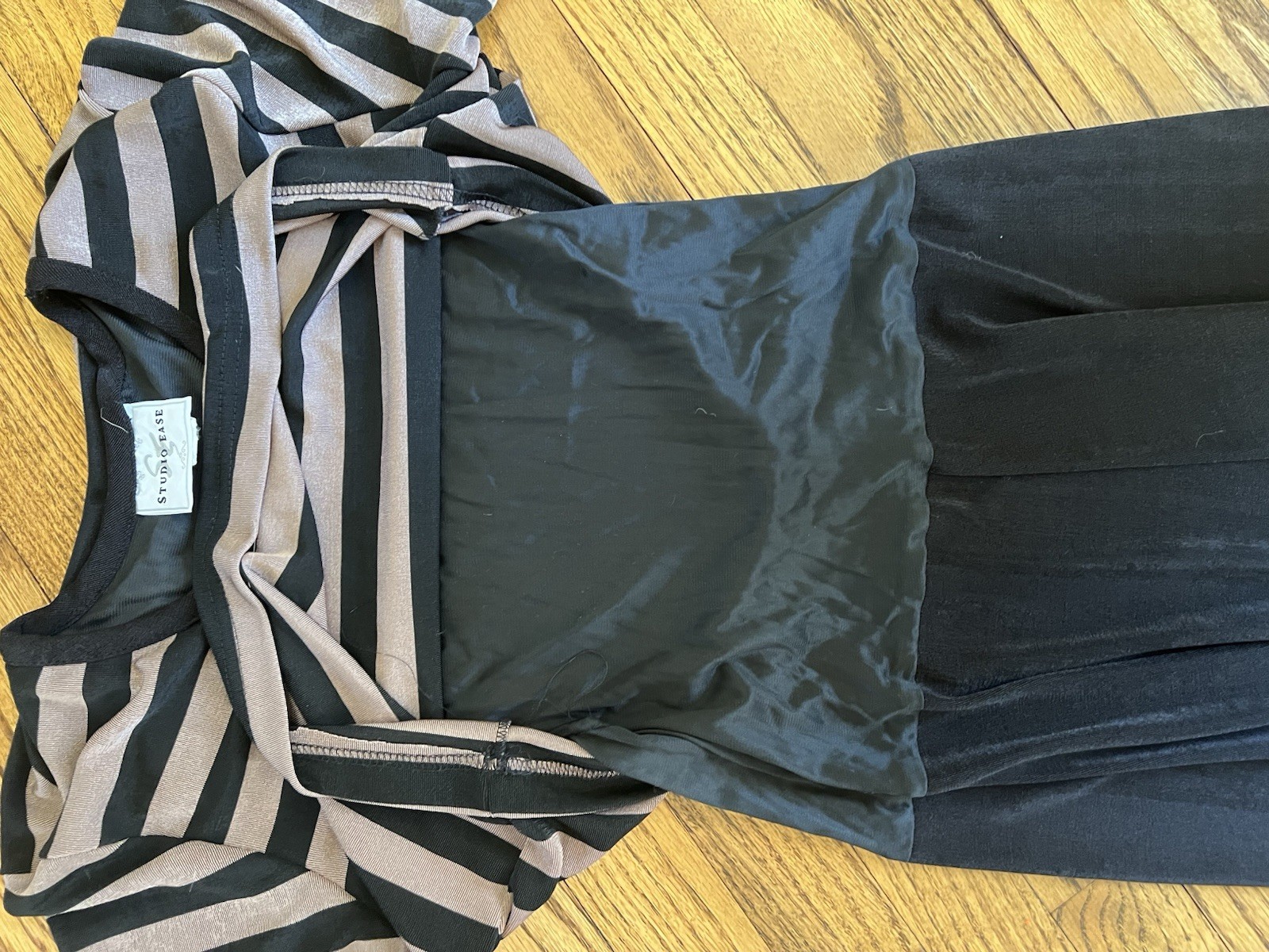 Studio Ease Striped Layered Maxi Dress Vintage Y2K Black And Beige Size 10