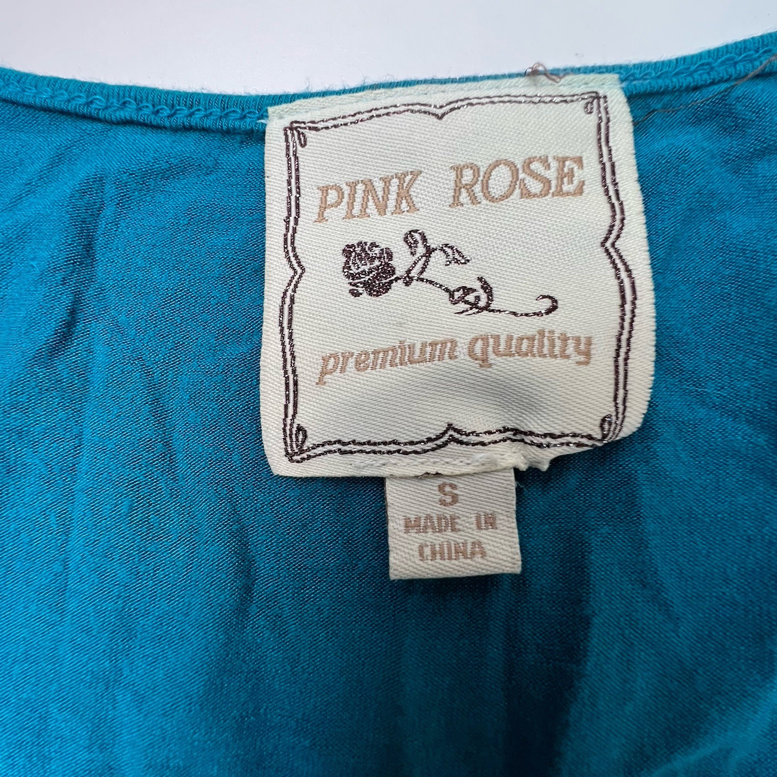 PINK ROSE PREMIUM QUALITY TEAL STUD DETAIL SCOOP NECK SLEEVELESS DRESS SZ S