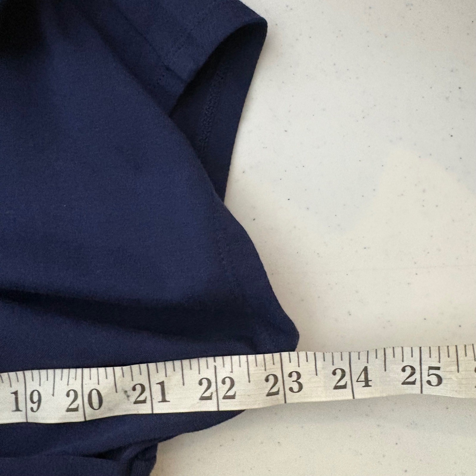 Lands End Navy Blue Side Knot Jersey Midi Dress XL 18 Cotton Modal Stretch