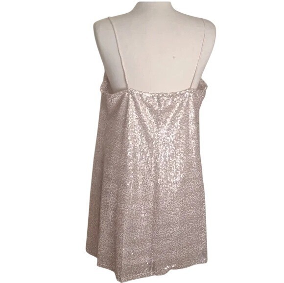 American Eagle Rose Gold Sequin Sleeveless Slip Dress