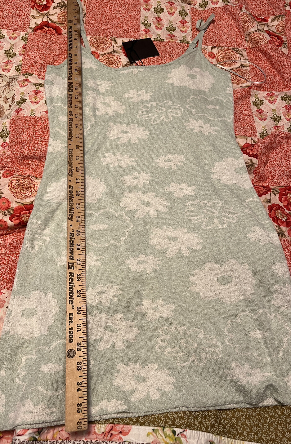 Le Lis Size Large Mint Green Floral Mini Dress