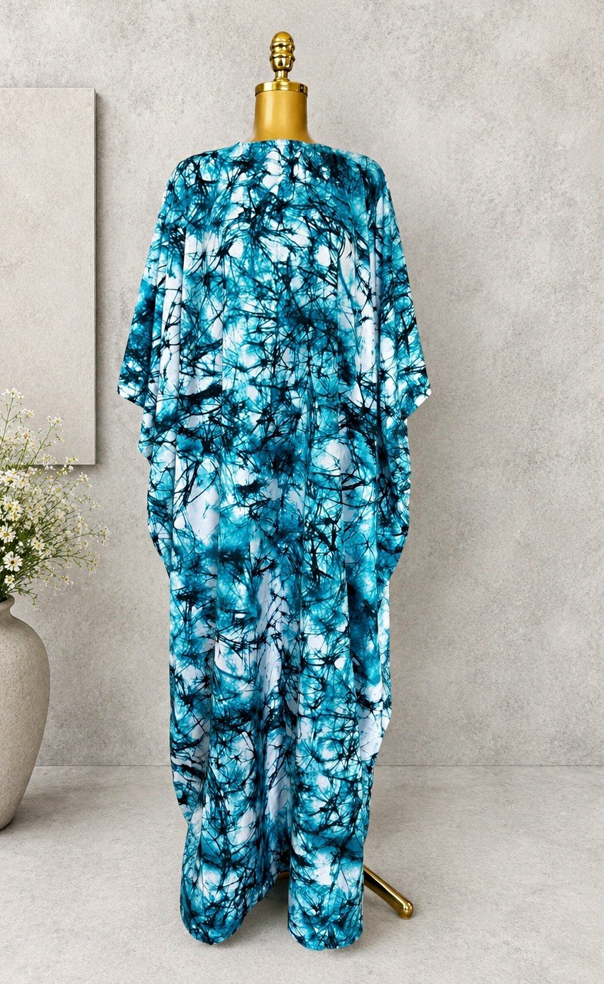 Women’s Backless Bubu Dress Back Tie One Size:Fit US 6-14-Turquoise