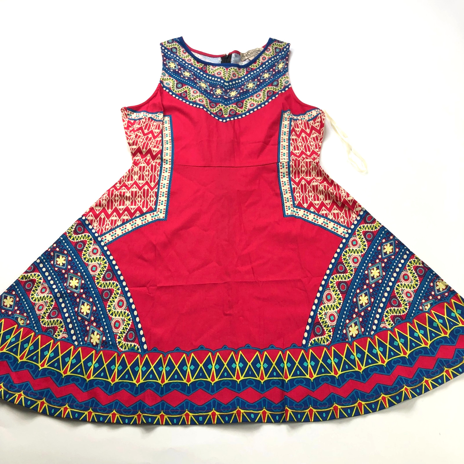 Flying Tomato Medium A-line Mini Above Knee All Over Print Dress Red MINT