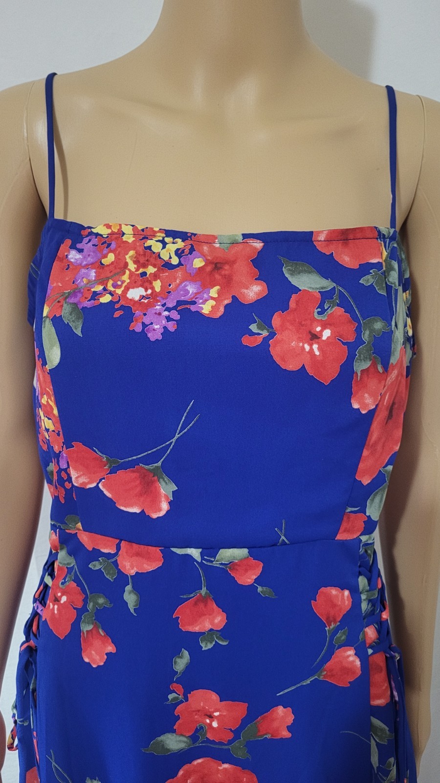 Altar’d State Womens Blue Floral Sundress Fit & Flare Size Medium Multicolor